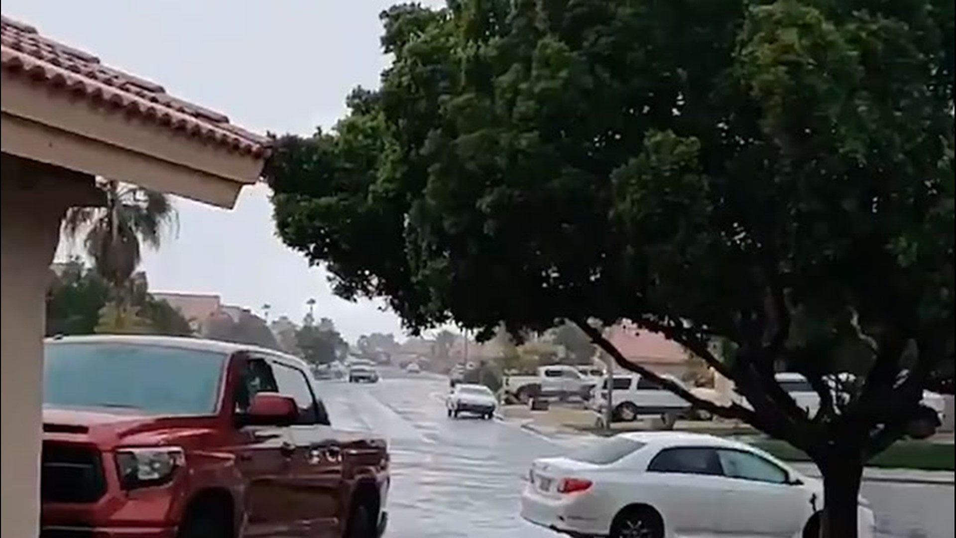 A thunderstorm roared through El Centro, California, as part of a storm cell moved through Southern California on Jan. 23.