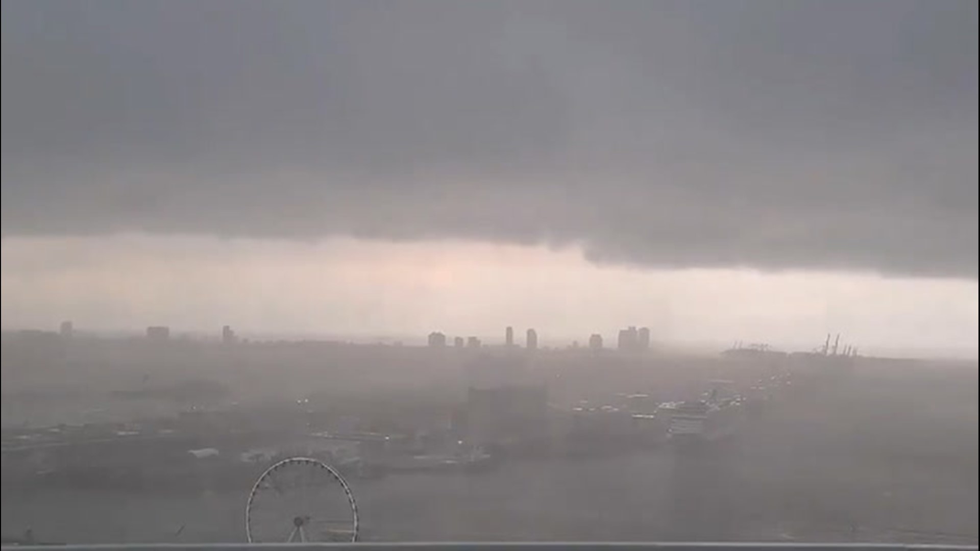 A severe thunderstorm brought heavy rain and dropped visibility in Miami, Florida, on April 30. Wind gusts of up to 60 mph were reported at the time.