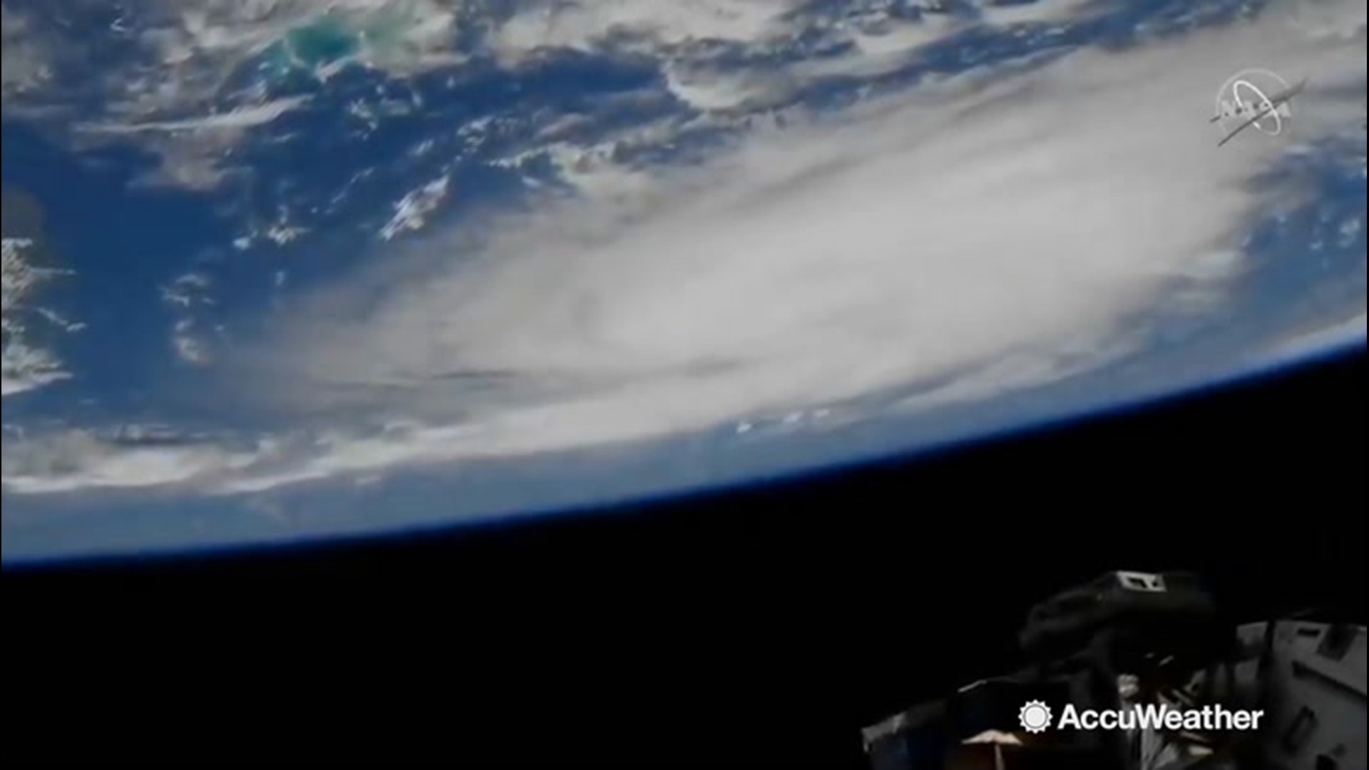 A camera attached to the International Space Station was able to spot and record Hurricane Dorian from its location above the planet on Aug. 29.