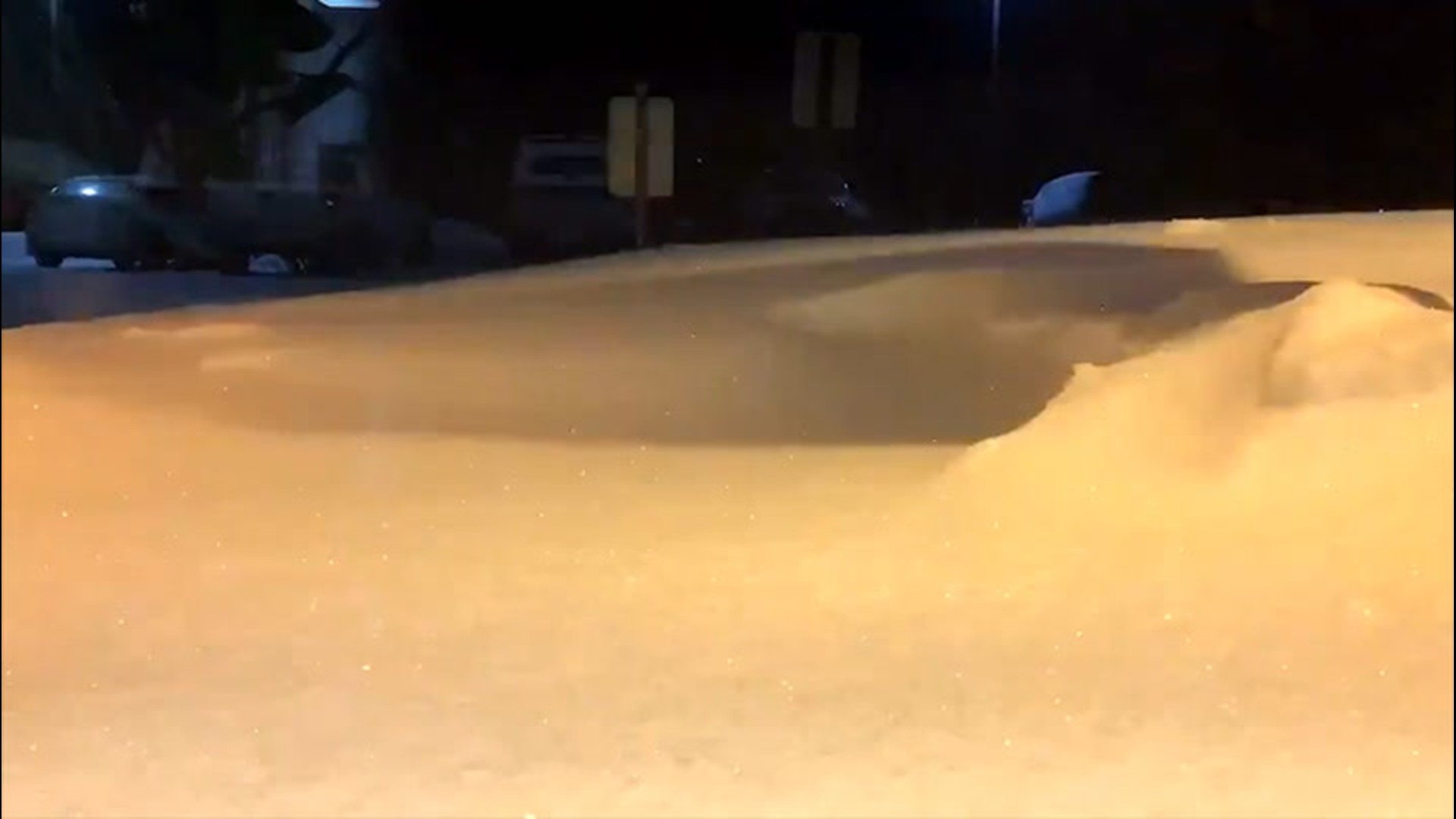 This time-lapse video recorded by the National Weather Service in Omaha, Nebraska, from Jan. 25-26, shows more than 14 inches of snow accumulating.