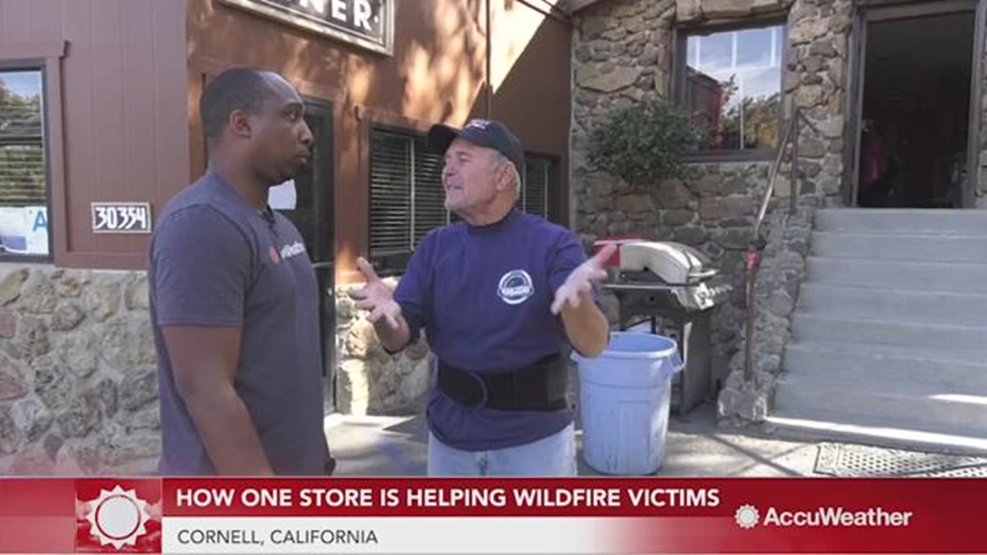 The Rock Store is the only establishment open to the community in Cornell, California after the Woolsey Fire.  The owner, Rich Savko, decided to open his doors to help victims after the wildfire.