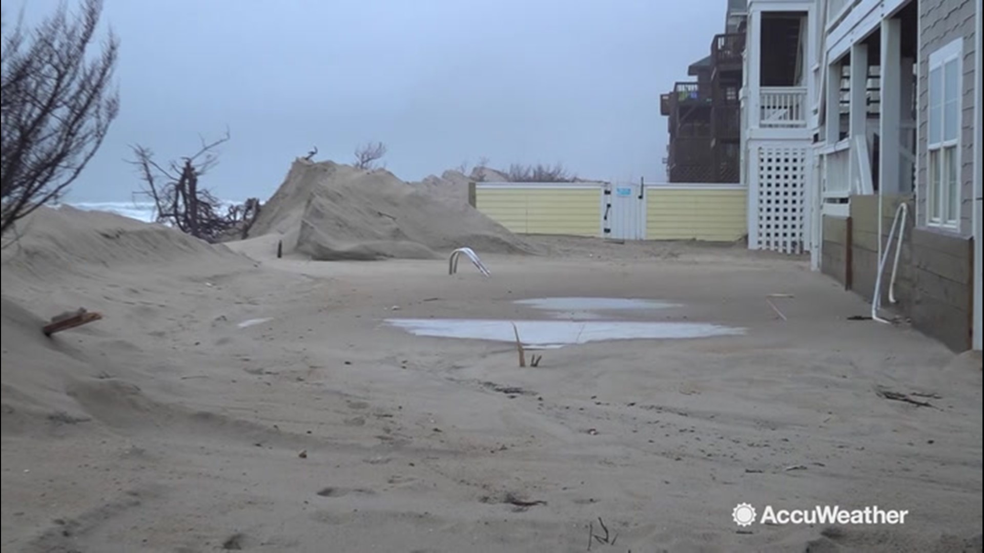 Near Cape Hatteras, North Carolina, preparations for another coastal storm were already in place by Nov. 15. Jonathan Petramala has the details.