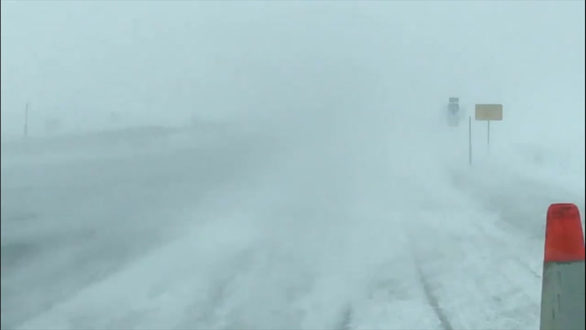 Blinding snow made travel along Interstate 84 in eastern Oregon extremely difficult as whiteout conditions struck the highway on Jan. 16.