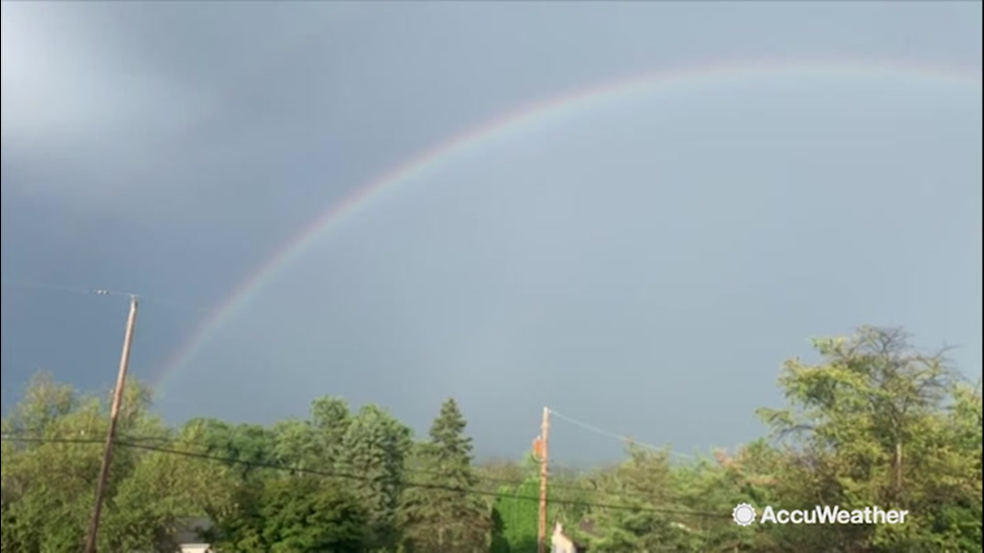 A rainbow, and faint double rainbow, could be seen over Pennsburg, Pennsylvania, on Aug. 18.