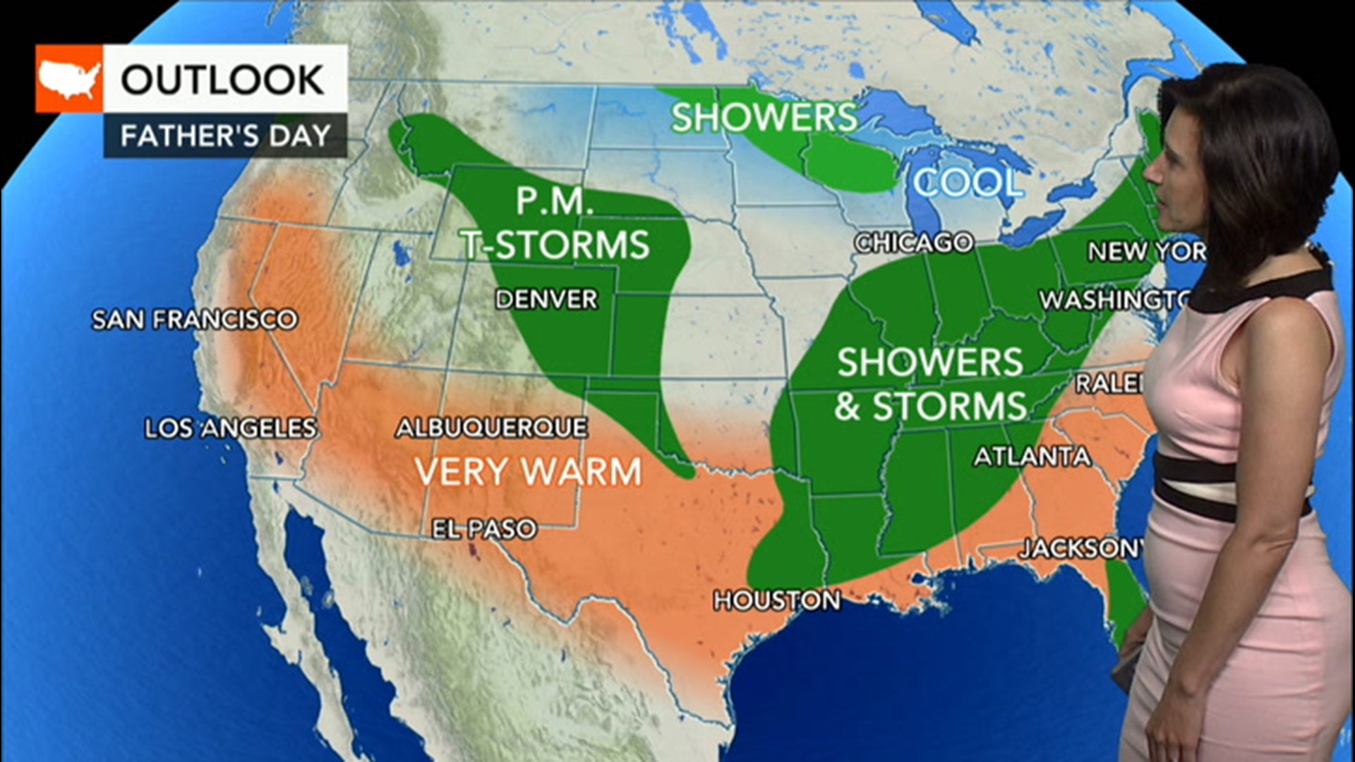 While much of the West should be warm and dry, thunderstorms will target portions of the central and eastern U.S