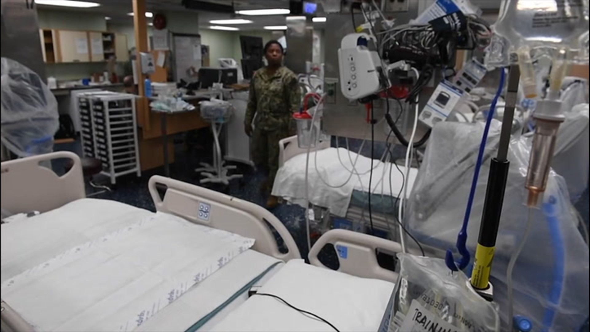 The USNS Comfort arrived in New York, New York, on March 31 to help provide relief for hospitals in the city that are overwhelmed by patients with COVID-19.