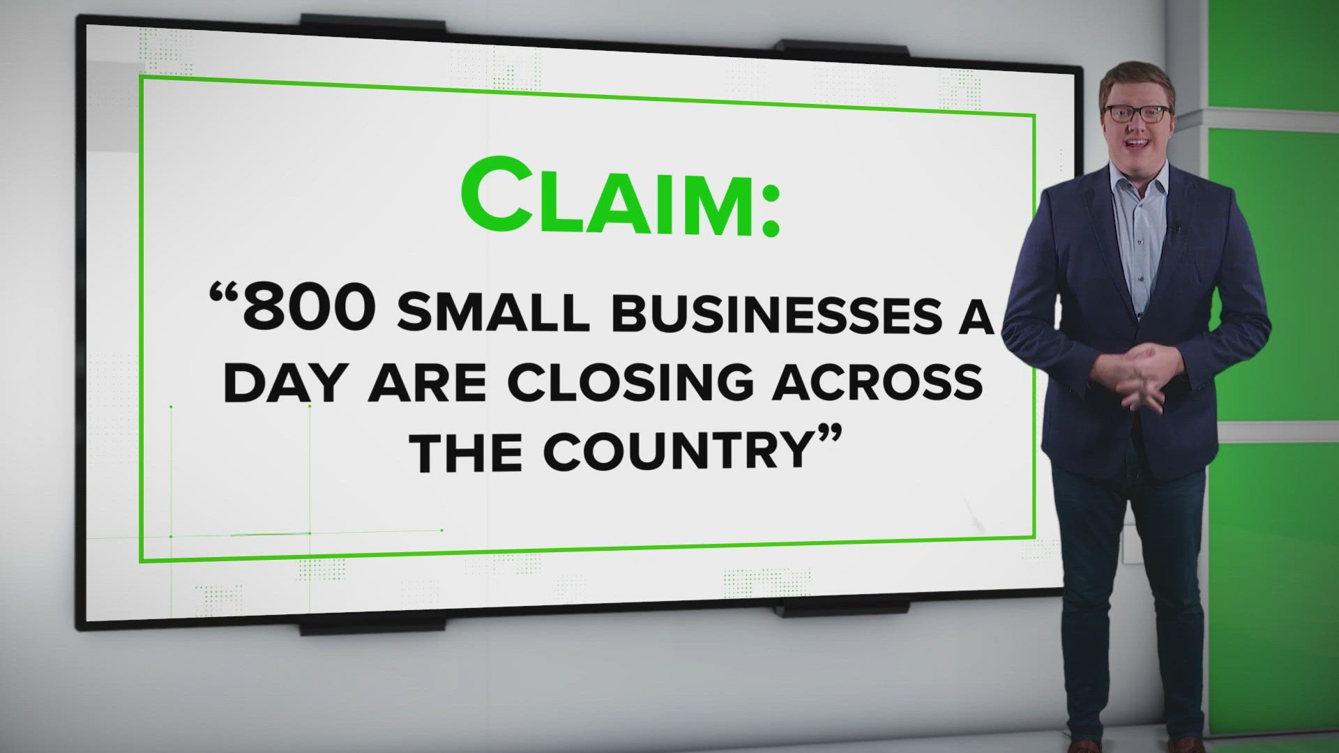 One study says 800 small businesses are closing a day, but different studies give different numbers and the official numbers won't be known for some time.