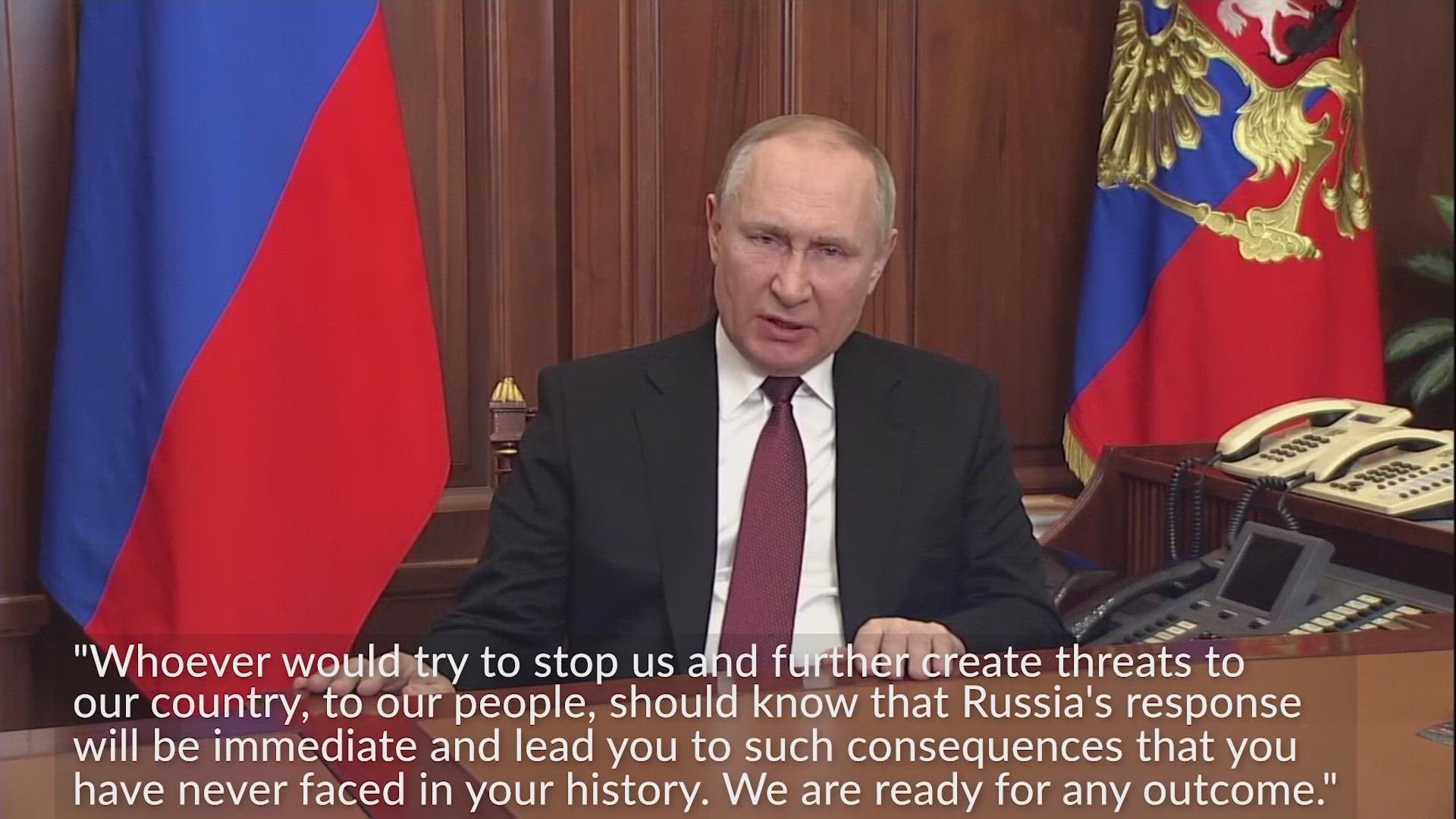 Russian troops launched their anticipated attack on Ukraine as President Vladimir Putin cast aside international condemnation and warned against interference.