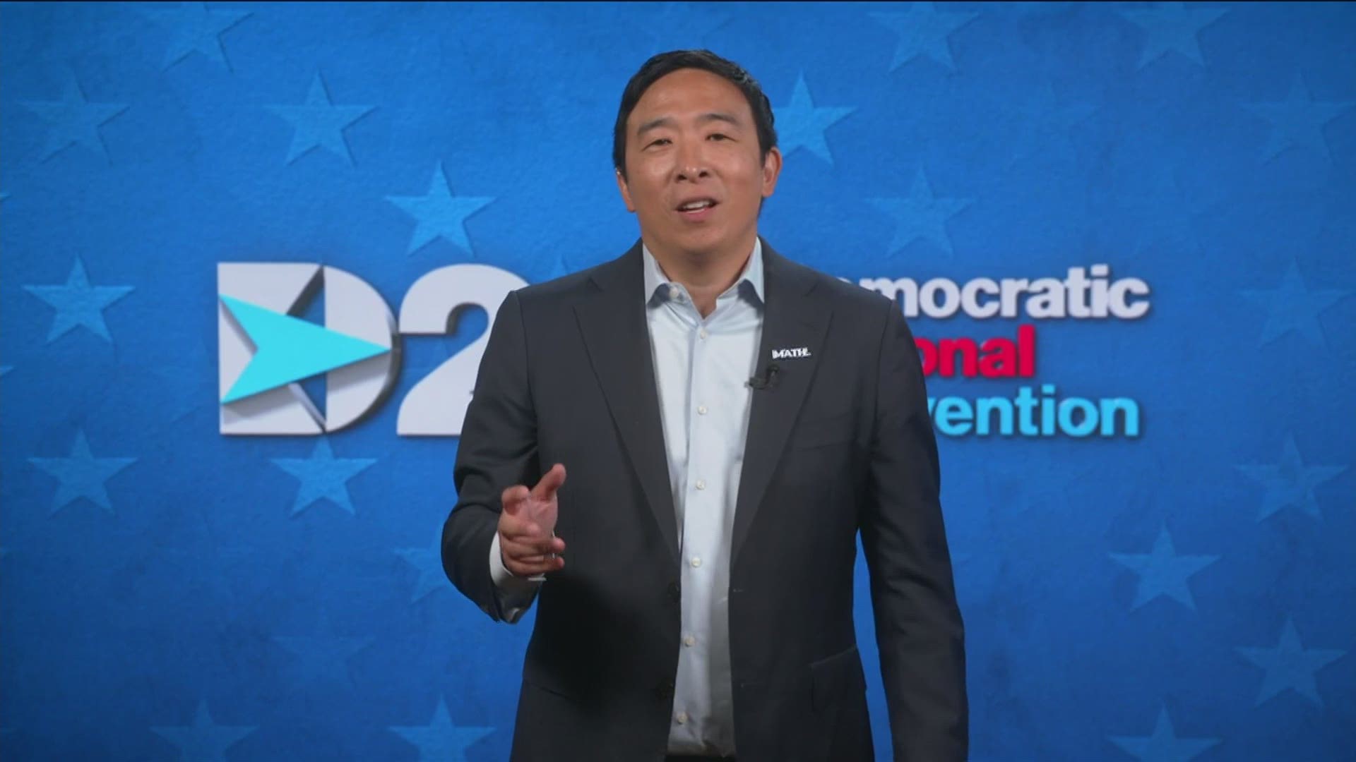 Former presidential candidate Andrew Yang opened the final night of the Democratic National Convention.