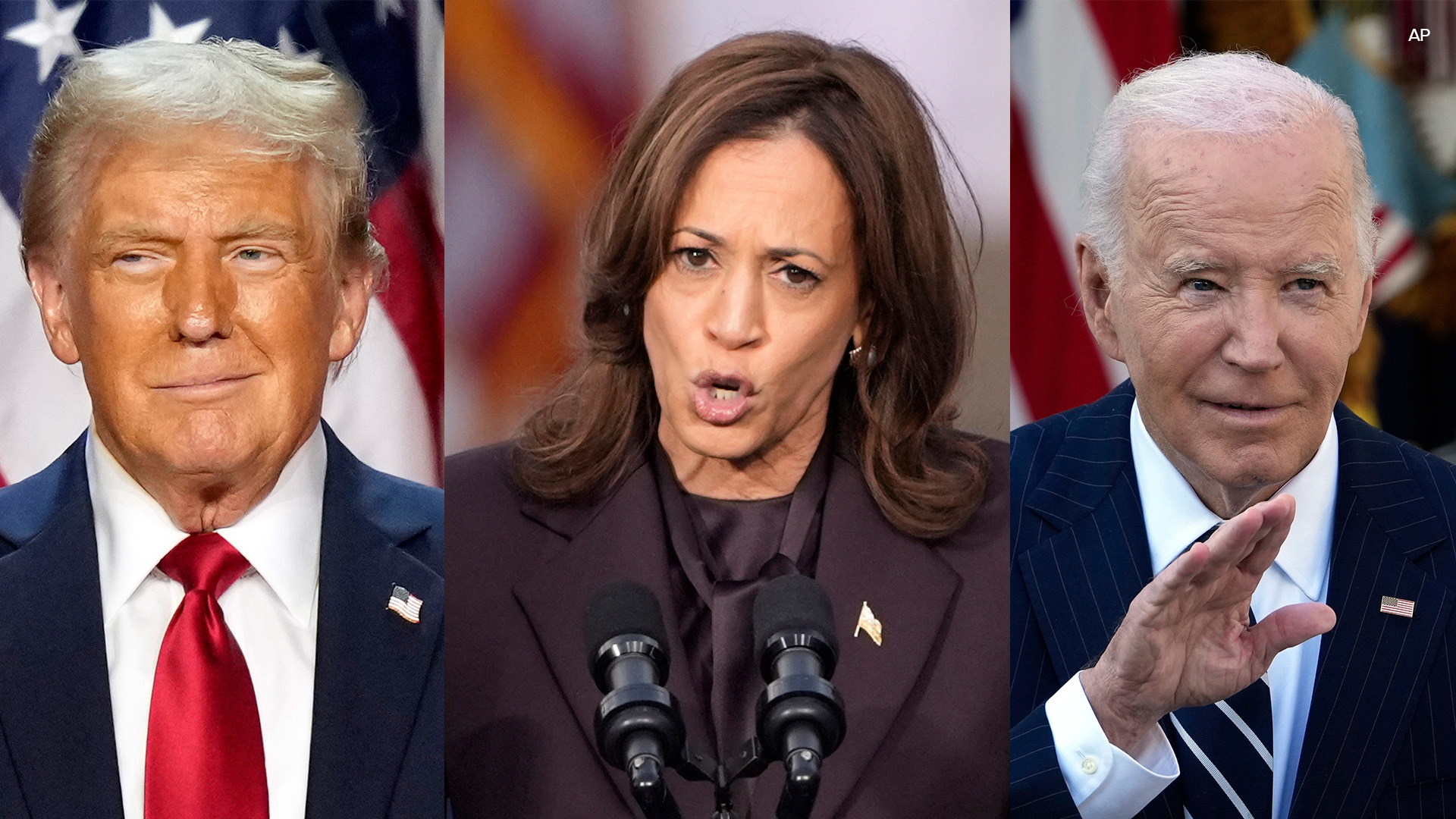 Watch full speeches from Donald Trump at his 2024 presidential election watch party, the concession speech from VP Kamala Harris and Biden's post-election address.