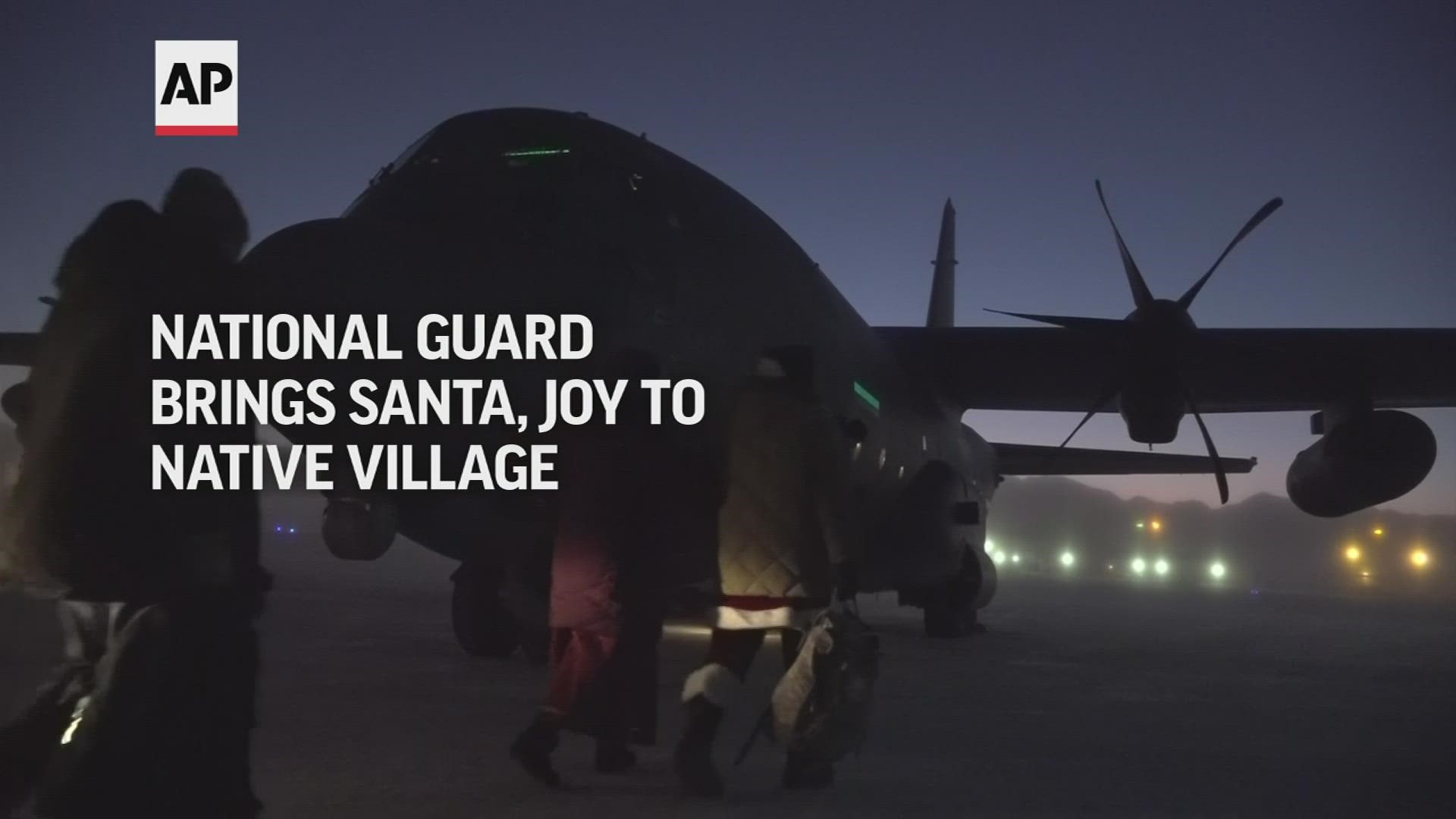 Santa left Rudolph at home to catch a ride on an Alaska Air National Guard cargo plane to Nuiqsut, just 30 frosty miles south of the Arctic Ocean.