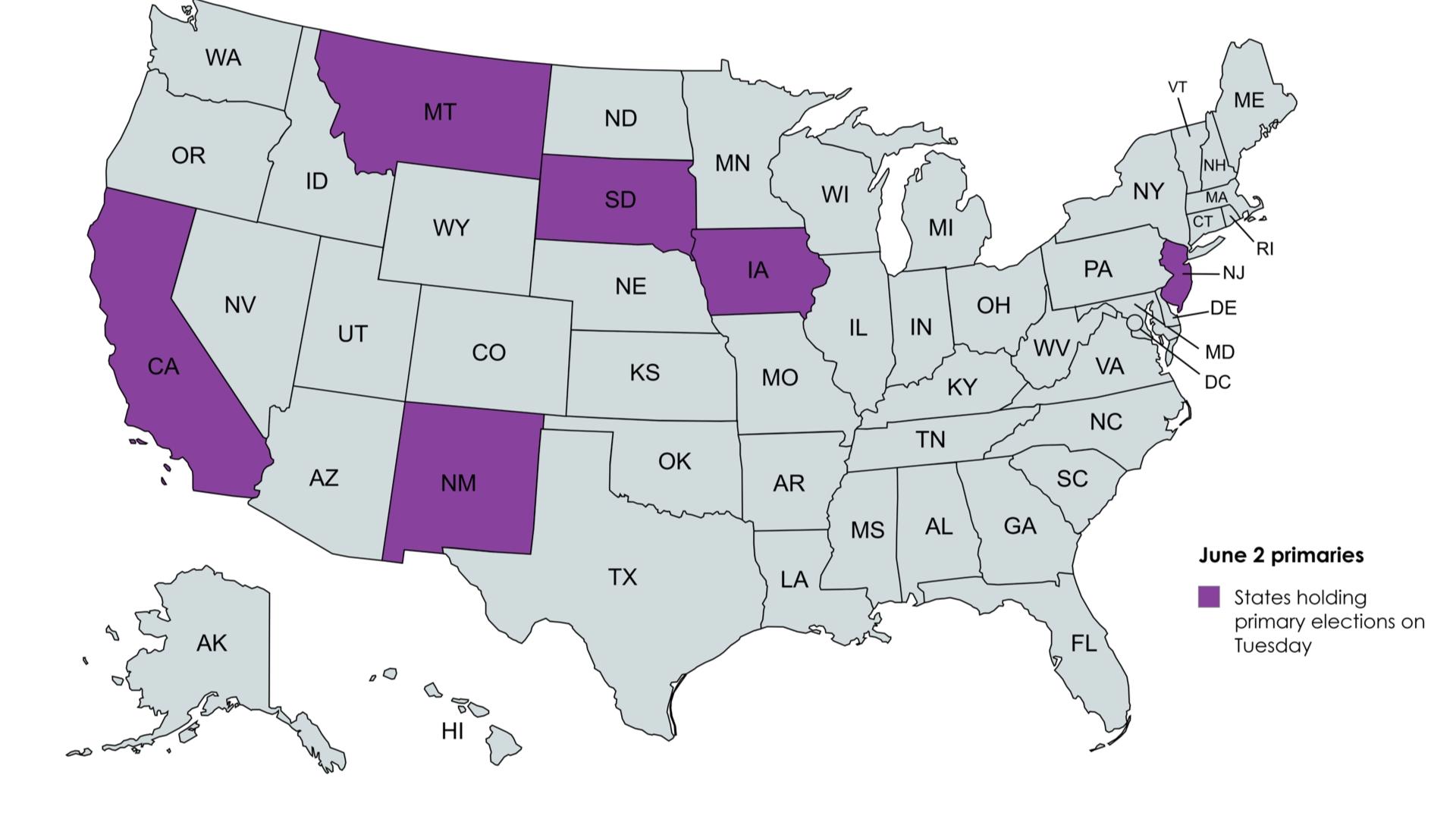 Msnbc Primary Map Key races to watch in the June 2 primaries: Live results map for ...