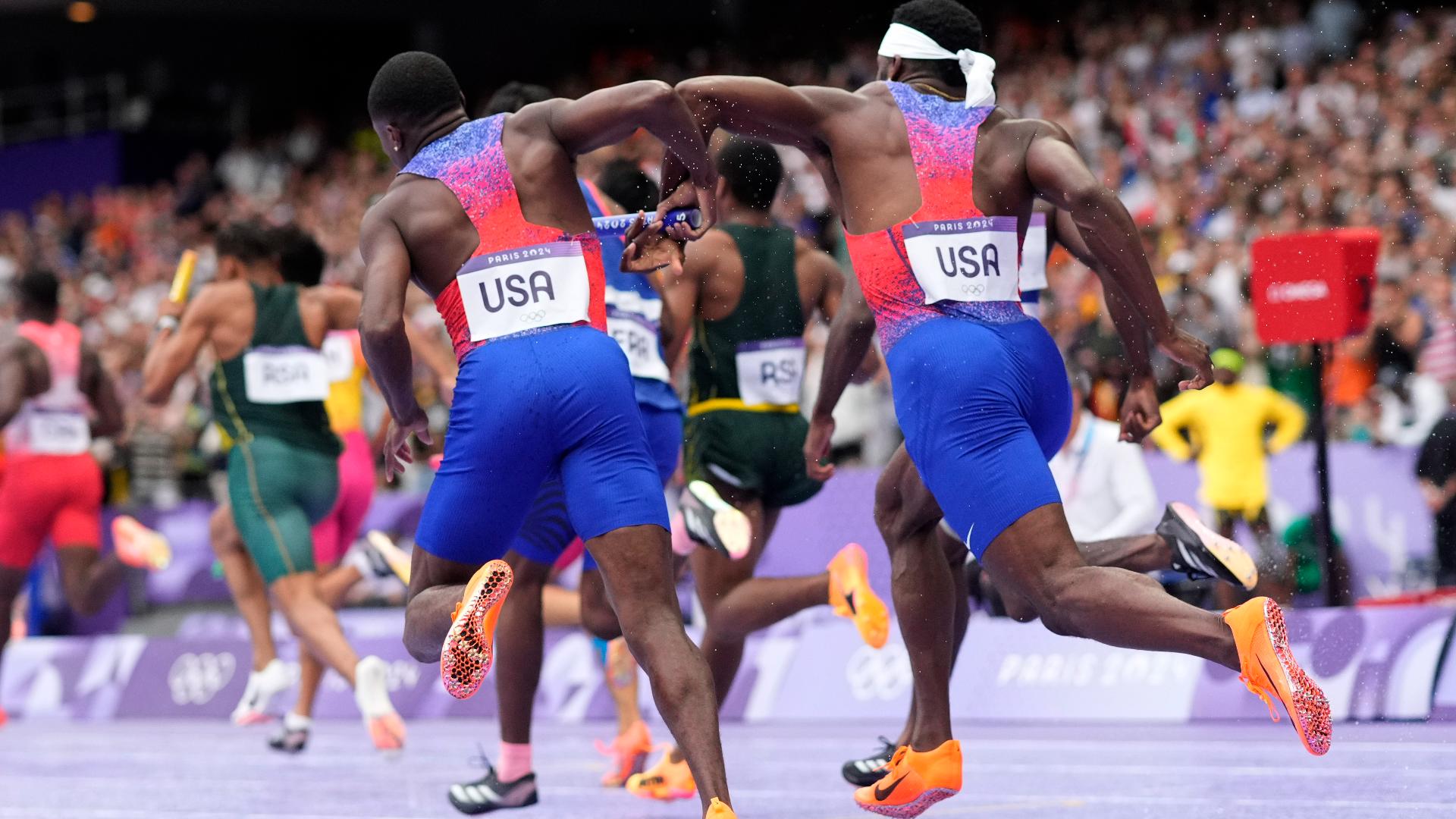 Why USA was disqualified in the men's 4x100 Olympic relay