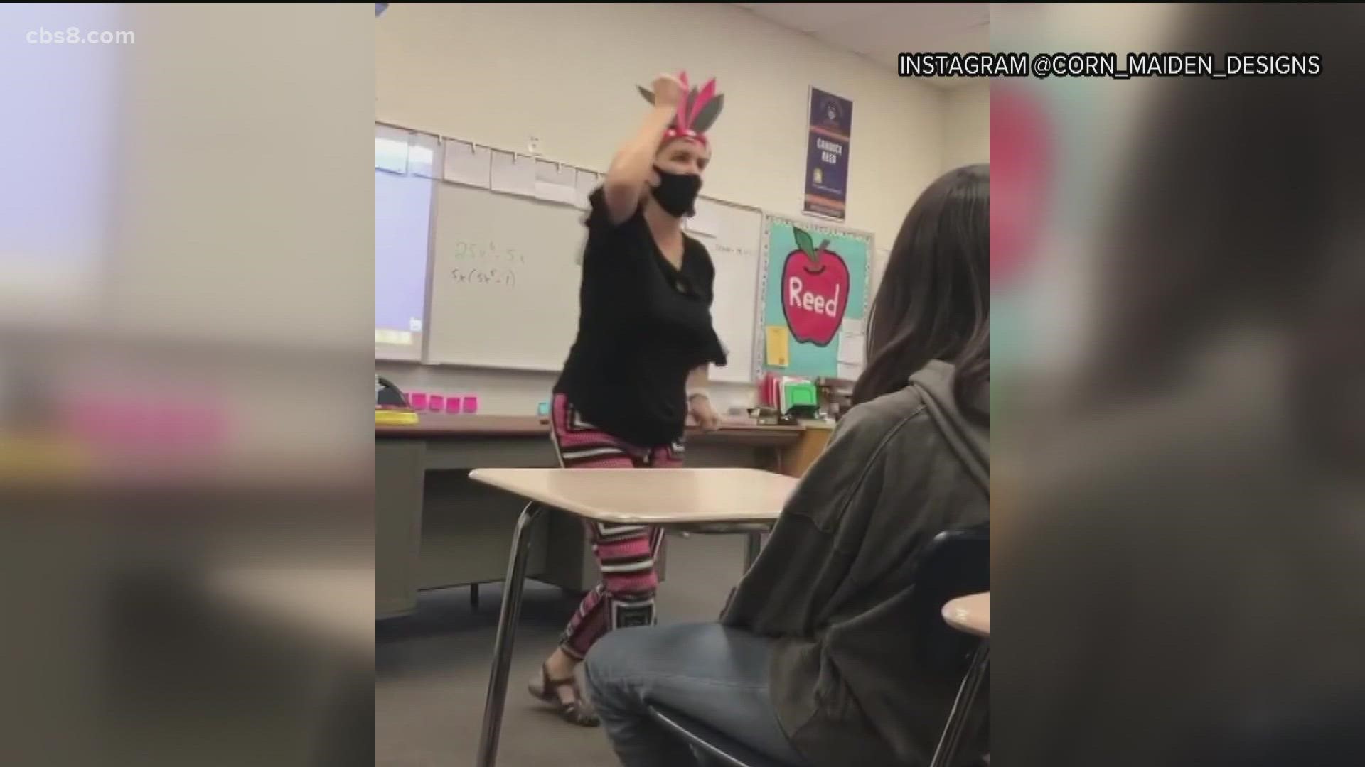 In a statement, the Riverside Unified School District called the teacher's "offensive depiction" of Native American culture "completely unacceptable."
