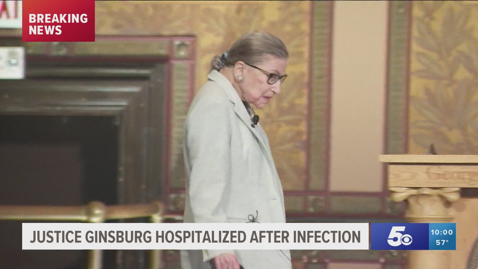 Justice Ginsburg hospitalized after infection