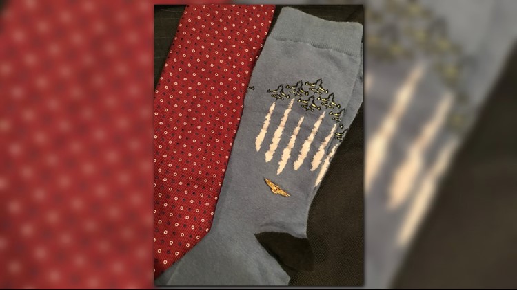 President George H.W. Bush's socks pay tribute to his lifetime of service