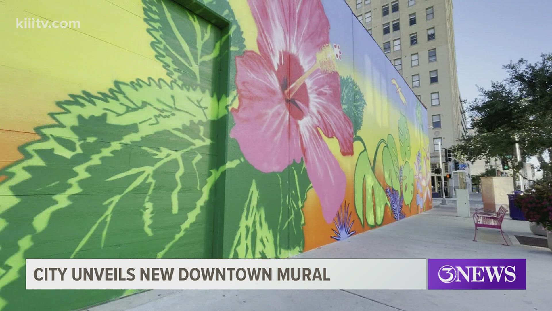The mural took Cameron Walls, a Corpus Christi native, several months of planning before paint started going up in August.