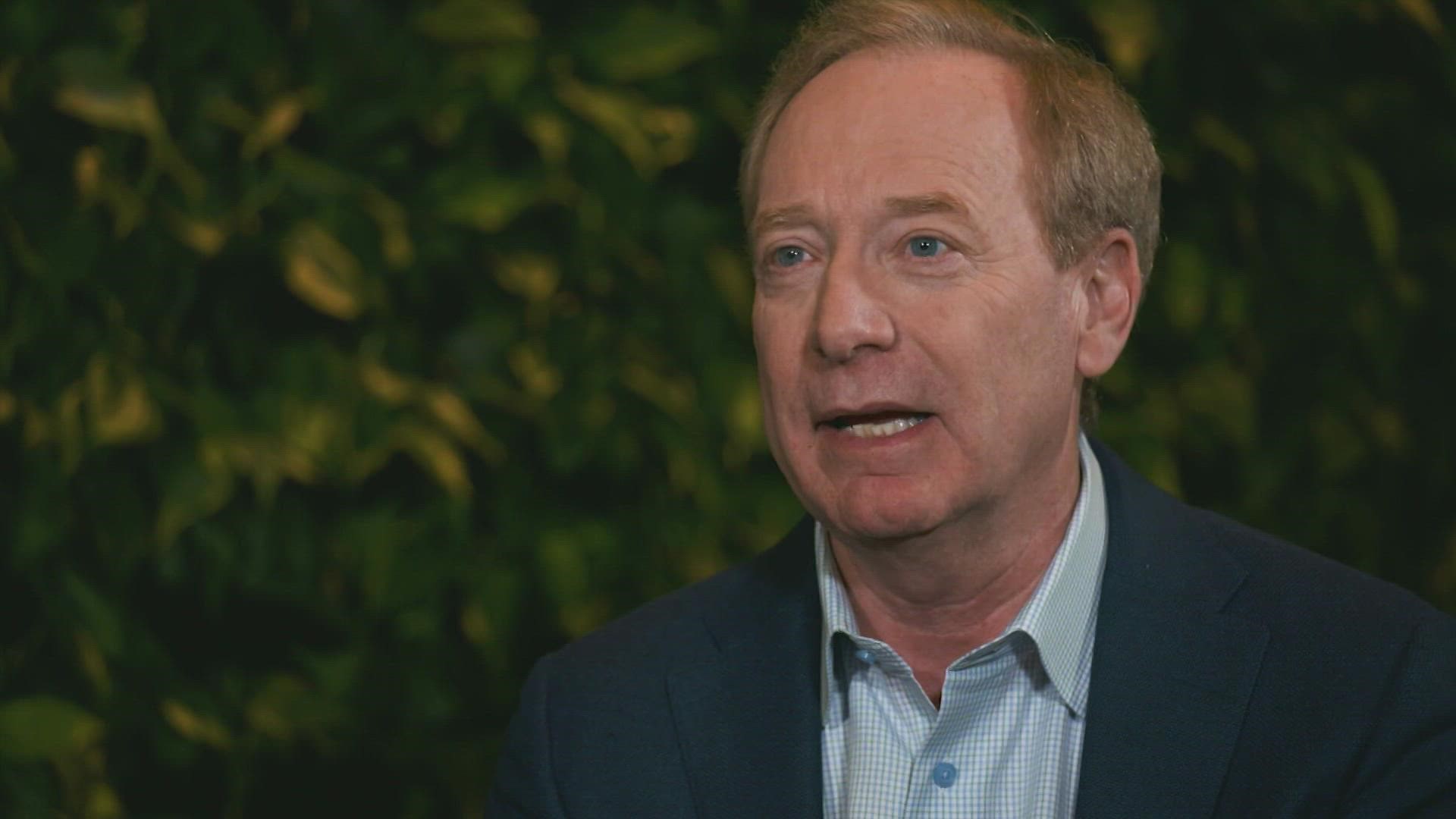 Microsoft president Brad Smith says the company detected Russian cyber aggression against Ukraine before the actual physical attack began