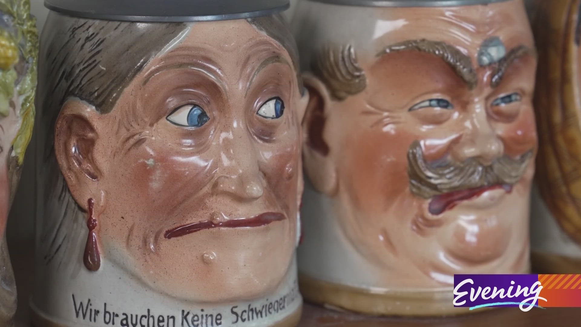 Puyallup collector opens the doors his private collection of over 600 beer steins. #k5evening