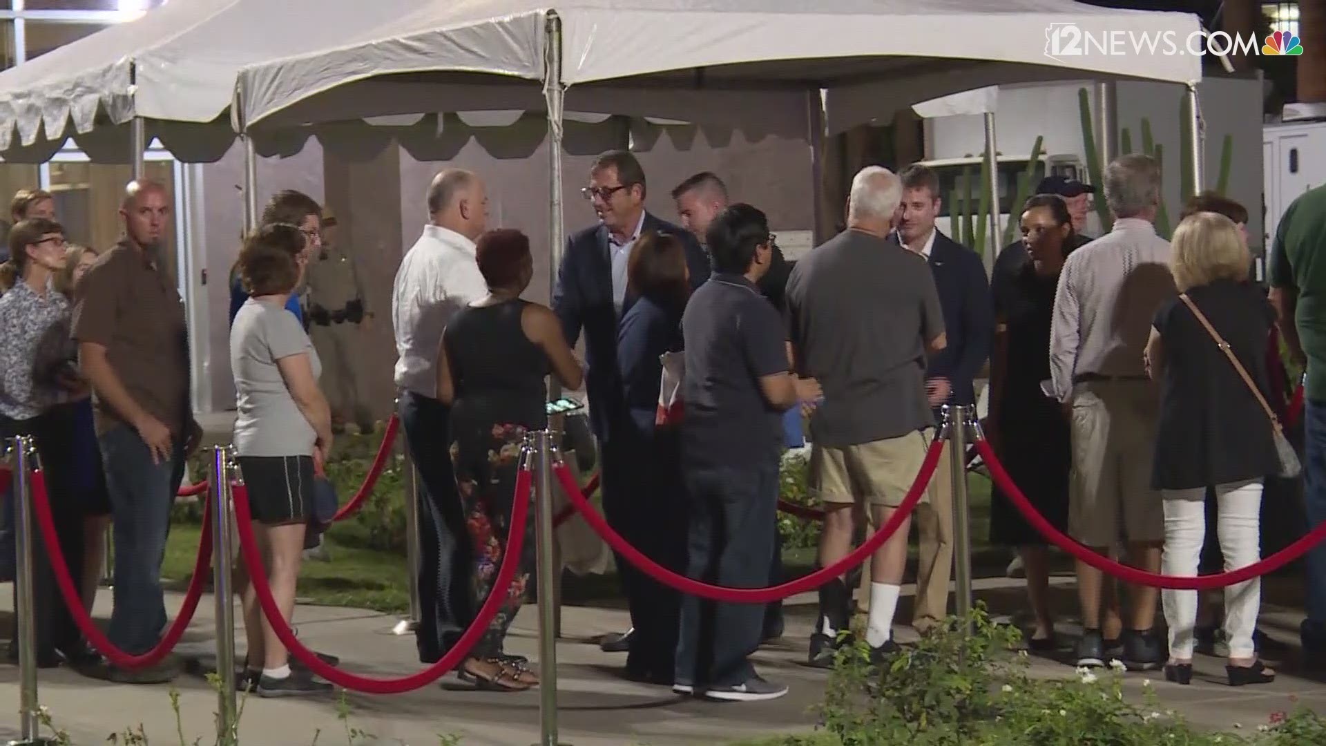 Several of John McCain's children came out tonight to thank mourners for standing in the Arizona heat to pay their respects to their father.