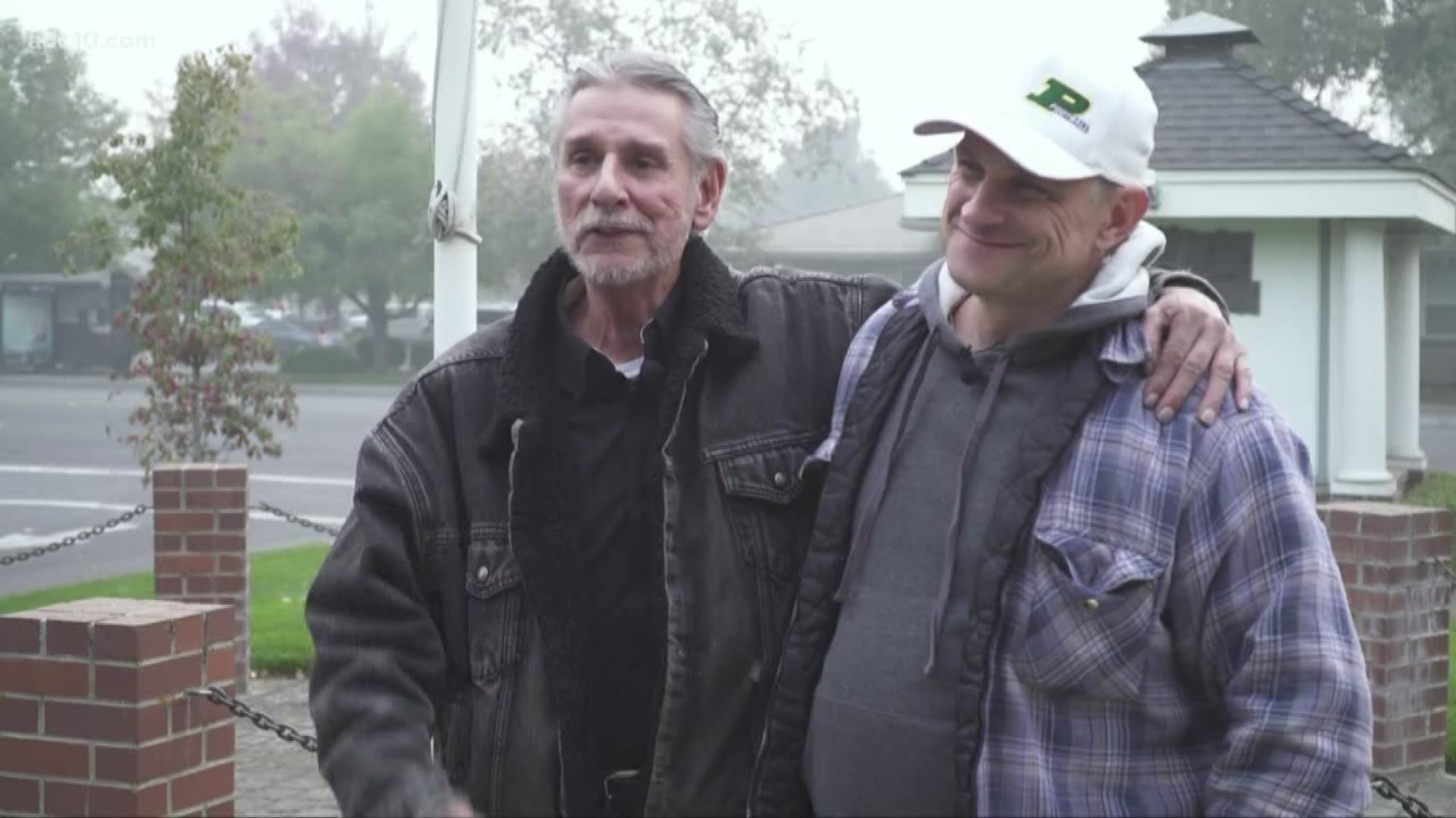 A survivor of the Camp Fire was driving Northbound on Highway 99 to Chico when he spotted someone walking on the side of the highway. As it turned out, the two men had a lot more in common.
