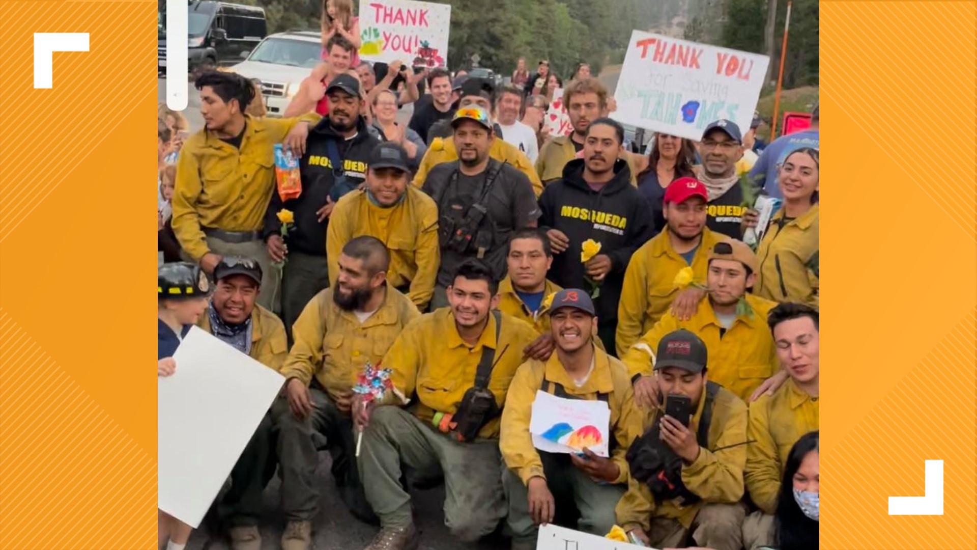Nothing was stopping hundreds of people from telling their heroes thank you after saving their city, homes and businesses from the Caldor Fire.