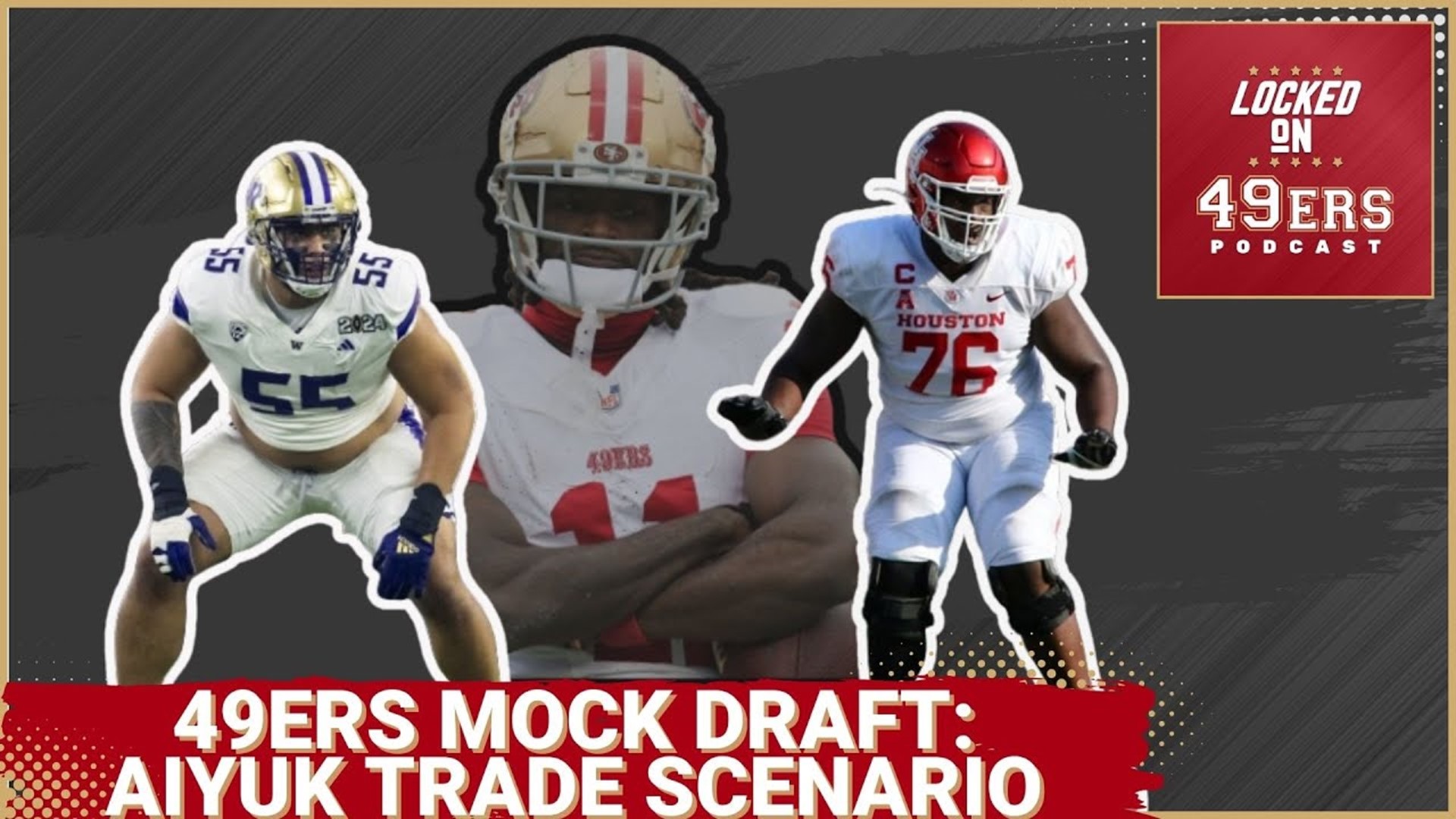 Brandon Aiyuk trade scenario in the 2024 NFL Draft. Making Picks through 4 rounds with trades.