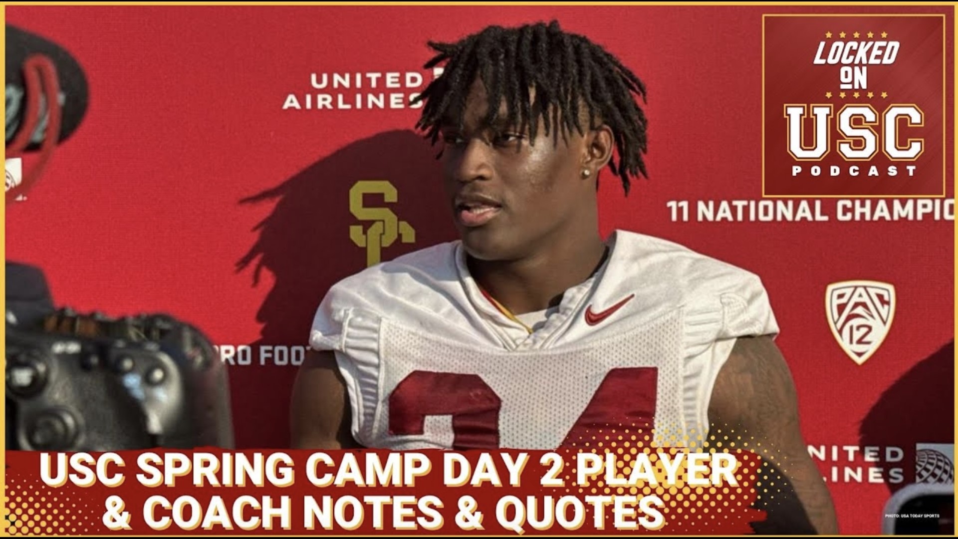 Lincoln Riley and D'Anton Lynn were discussing the defense following USC's 2nd spring practice. I have some video of the players and notes from the day