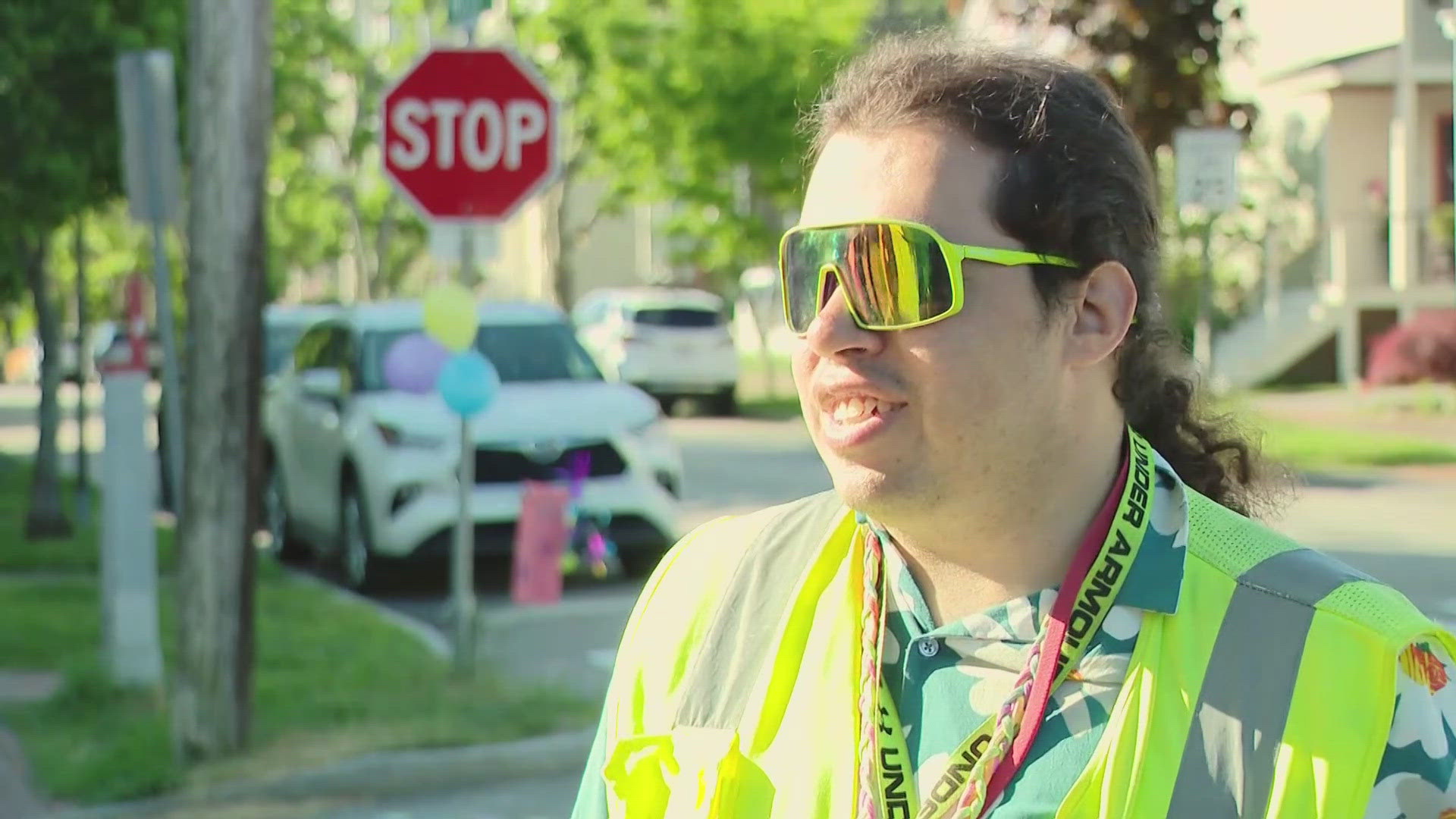 Danny Lowe is a crossing guard at the East End Community School and lives with autism. He has become a favorite in the community.