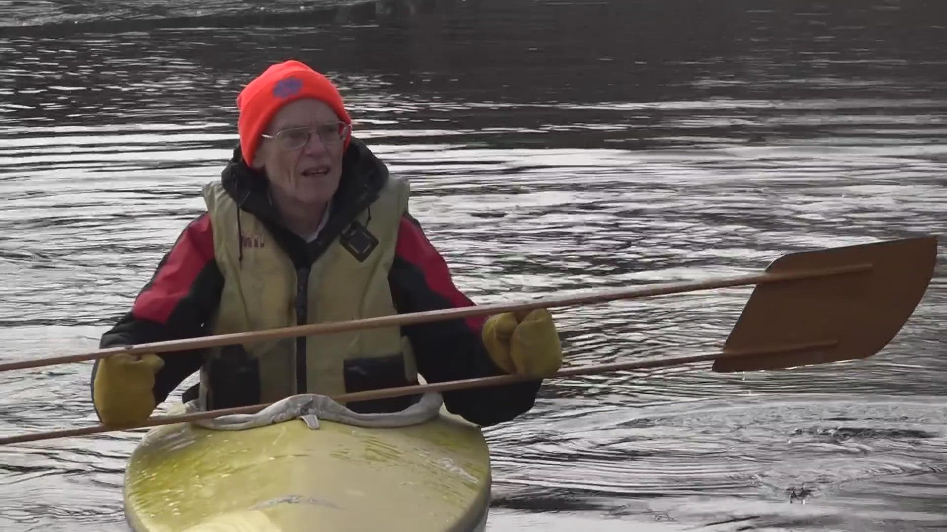 At least once every month for the last three decades, Larry Merrill has kayaked with his handmade paddles.