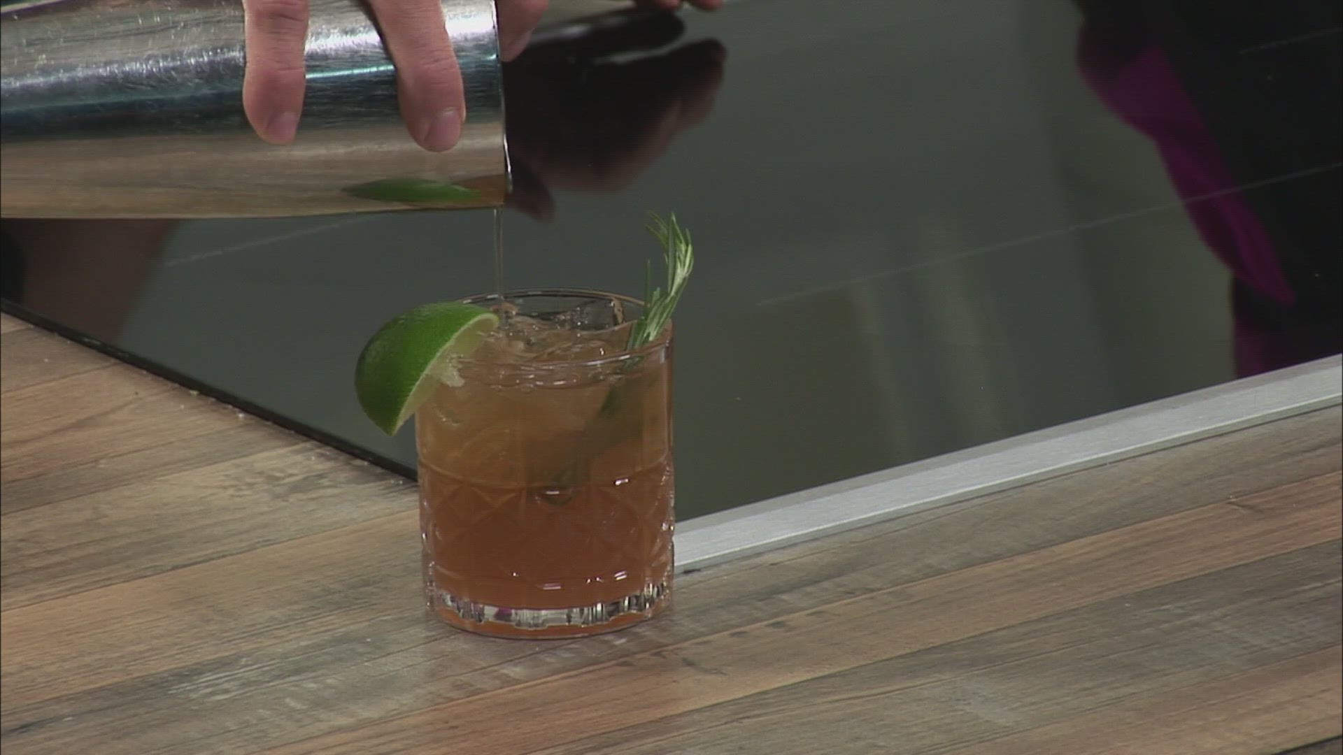 Chef Daron Goldstein from Provender Kitchen + Bar showed us how to make a margarita in the spirit of Maine Maple Sunday Weekend.