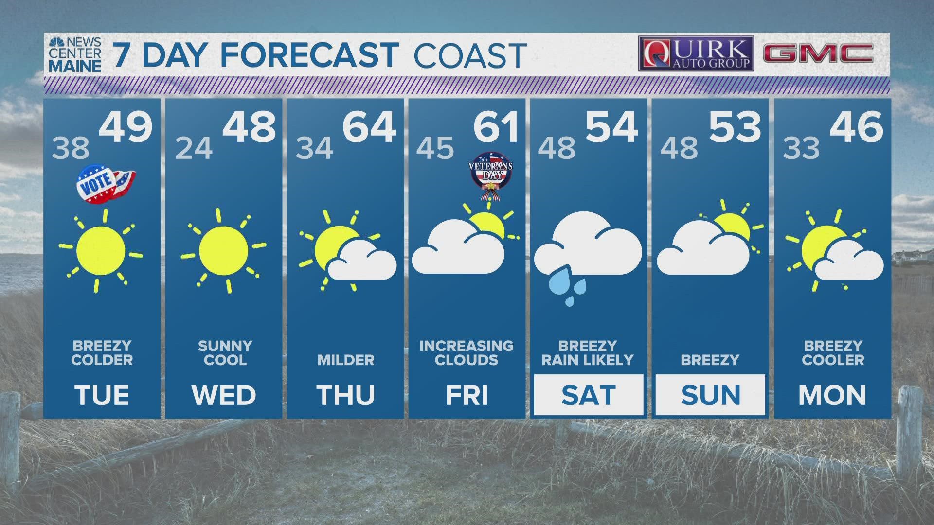 NEWS CENTER Maine Weather Forecast updated 6PM 11.7.22