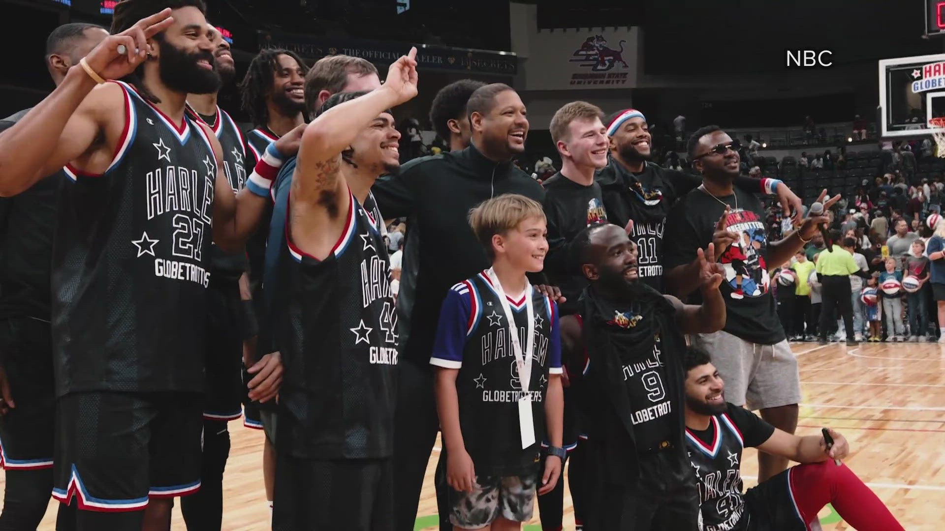 The Harlem Globetrotters visited Camp Sunshine over the summer to film an episode of the show "Play it Forward."