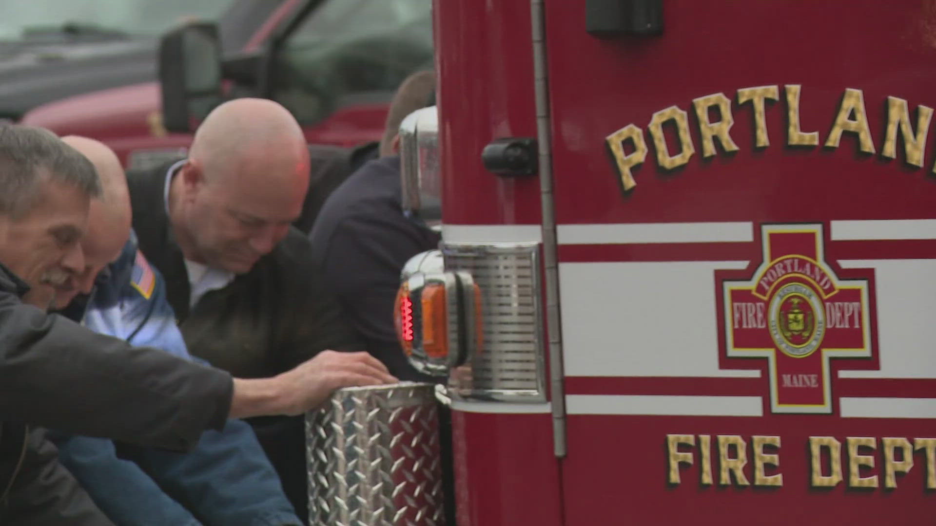 The tradition of pushing new firetrucks dates from the days of horse-drawn equipment, when firefighters unhooked the horses and pushed the carriage into the station.