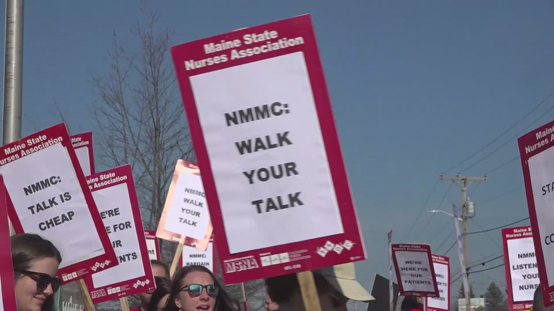 They picketed in Fort Kent, calling on hospital management to bargain in good faith. They're also filing a charge of unfair labor practices against the hospital.