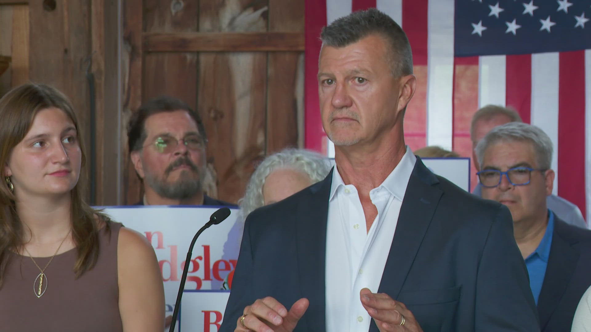 Midgley announced the launch of his campaign at a press conference in Kennebunkport on Tuesday. 