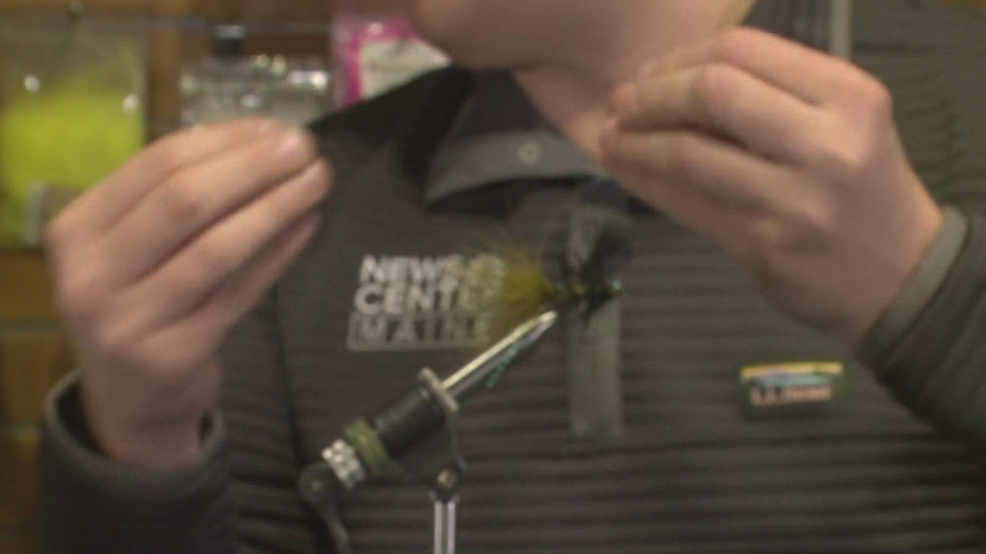 NEWS CENTER Maine's Aaron Myler went to L.L. Bean to tie a woolly bugger fly!
