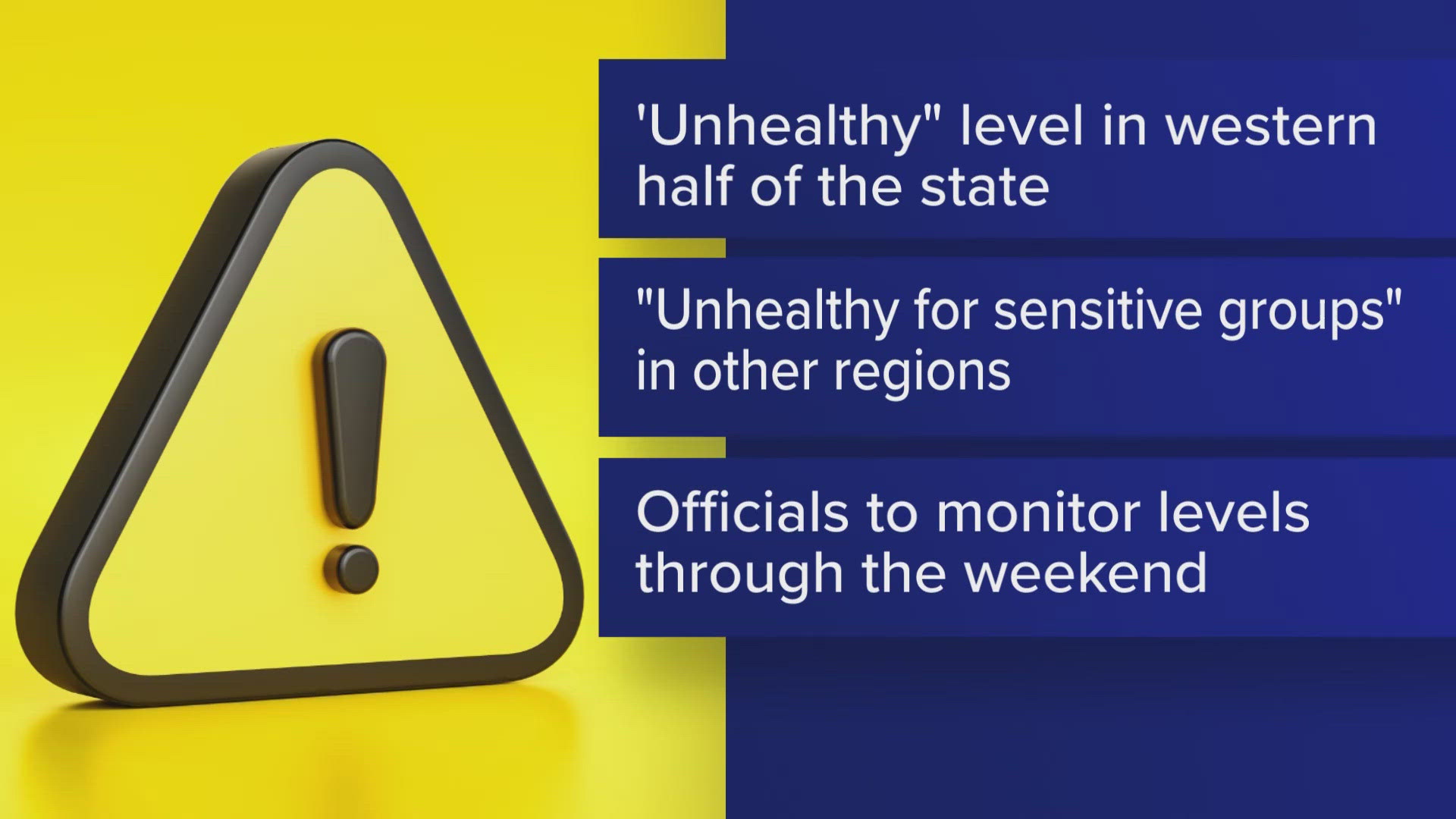 Air quality reached "unhealthy" levels in parts of western Maine on Saturday after a plume of smoke moved in overnight. 