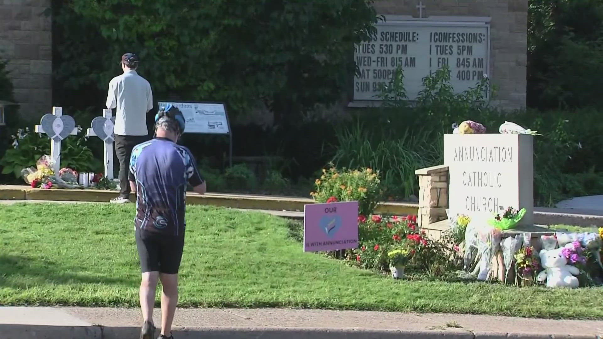 Hundreds gathered at multiple vigils Wednesday night to remember the two children killed and 17 others injured in a shooting at Annunciation Church in Minneapolis.
