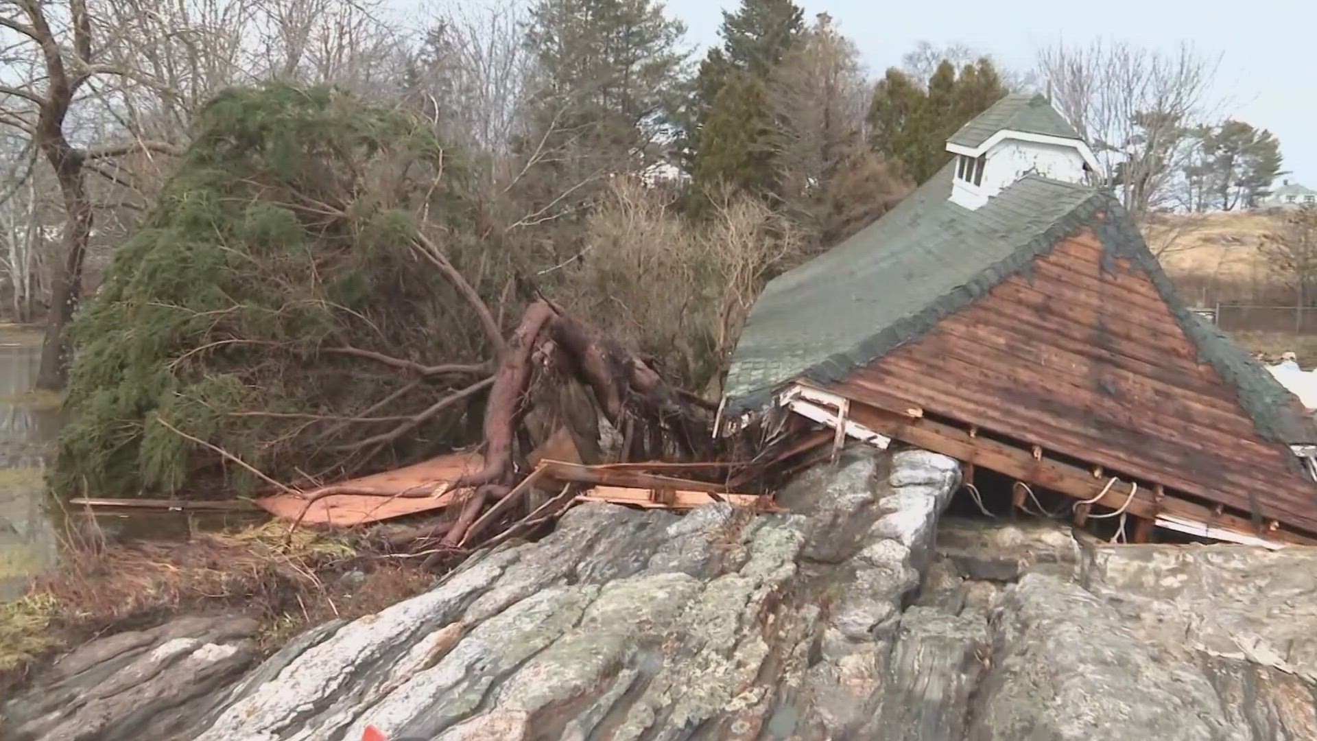 An overnight storm battered much of the state, bringing a storm surge to coastal Maine towns while many are still recovering from the previous winter storm.