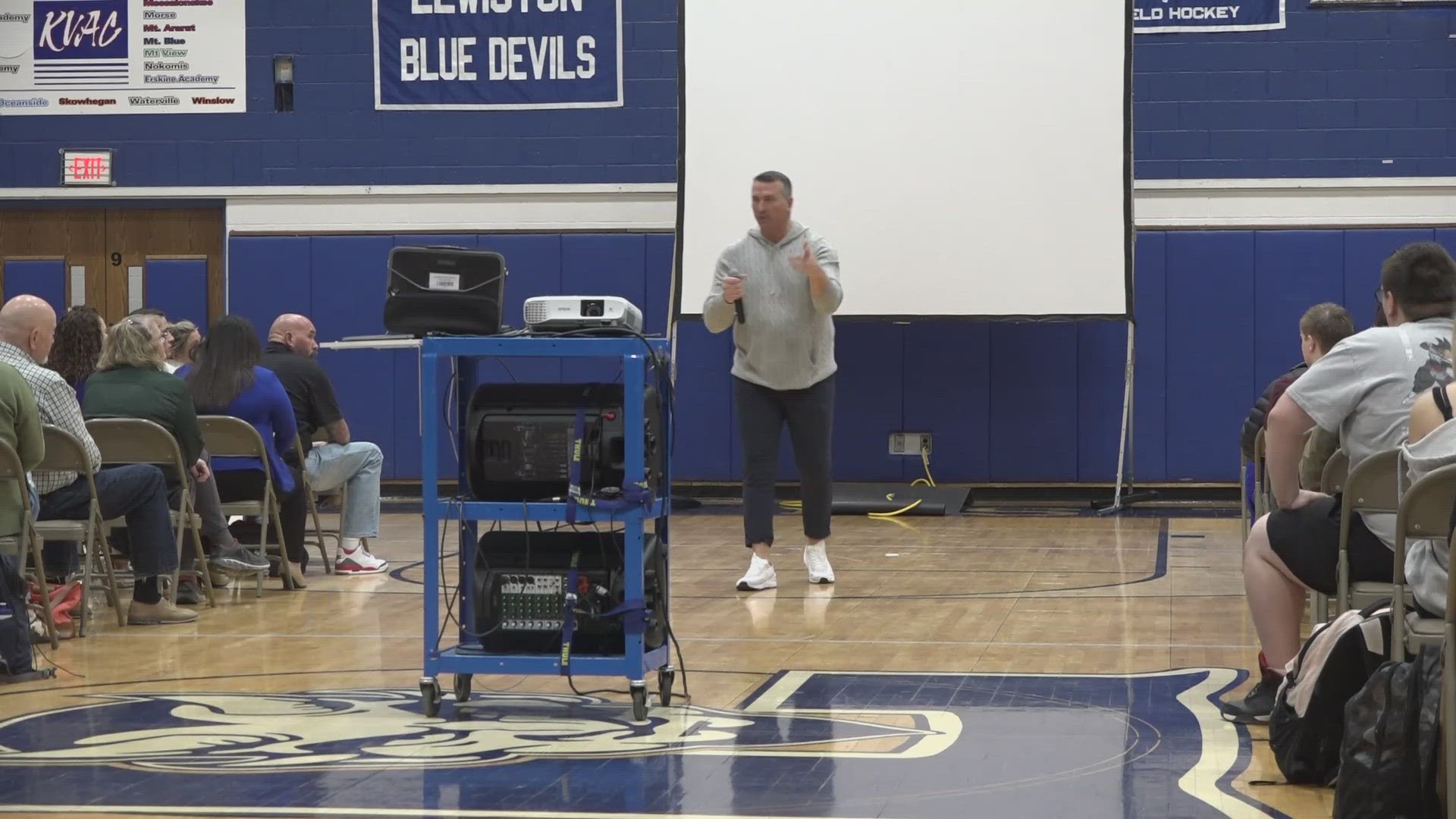 Chris Herren former Celtics player speaks to Lewiston students about drug prevention