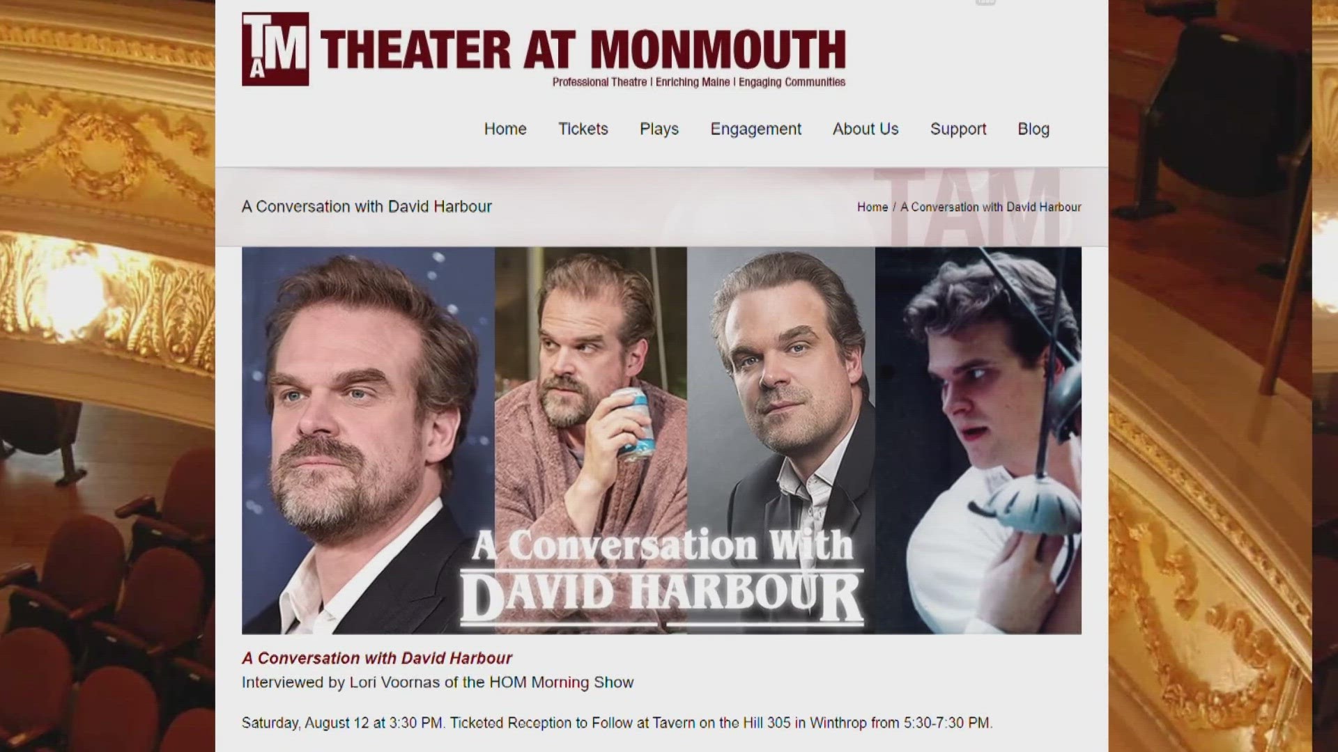 The Theater at Monmouth is beloved by its community and by "Stranger Things" actor David Harbour, who jumpstarted his acting career on stage in the 1990s.