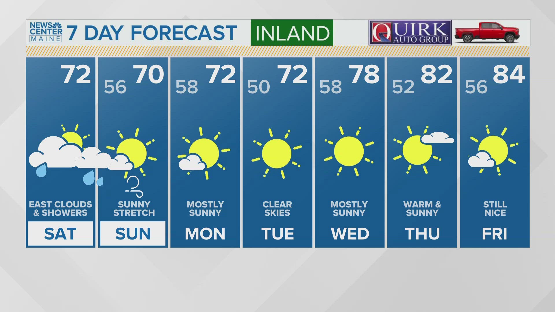 NEWS CENTER Maine Weather Video Forecast Updated 6:30AM, Saturday, September 7, 2024