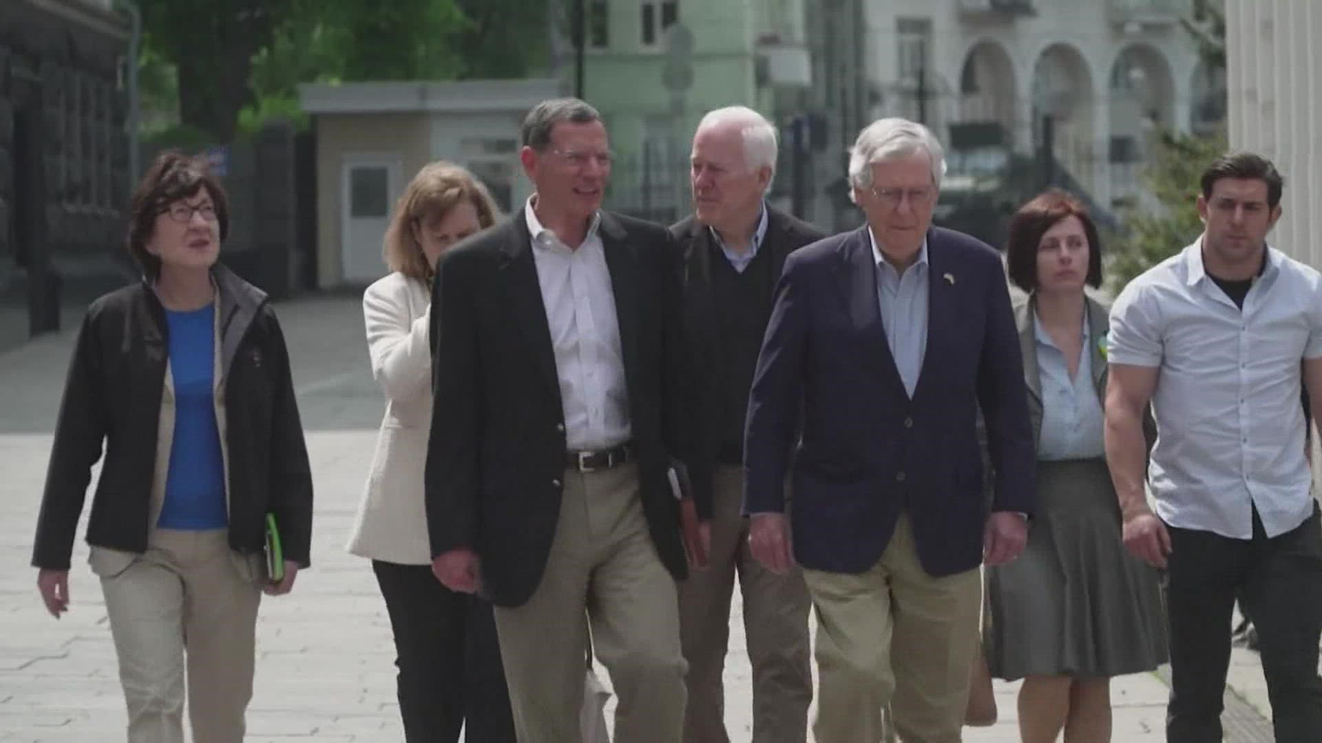 Collins went to Ukraine with a group of Republian senators