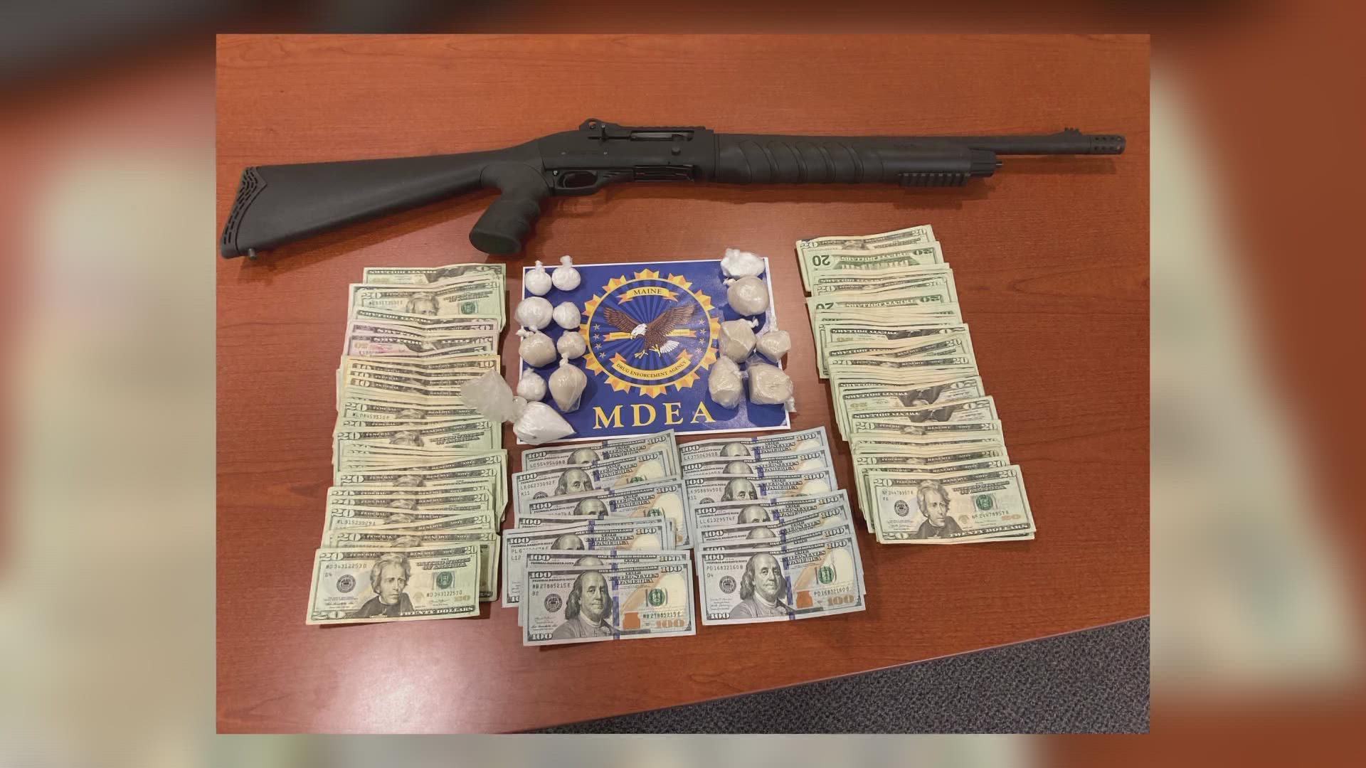The Maine Drug Enforcement Agency on Monday arrested three people and seized about 330 grams of fentanyl, as well as cocaine, money, and a shotgun, officials said.