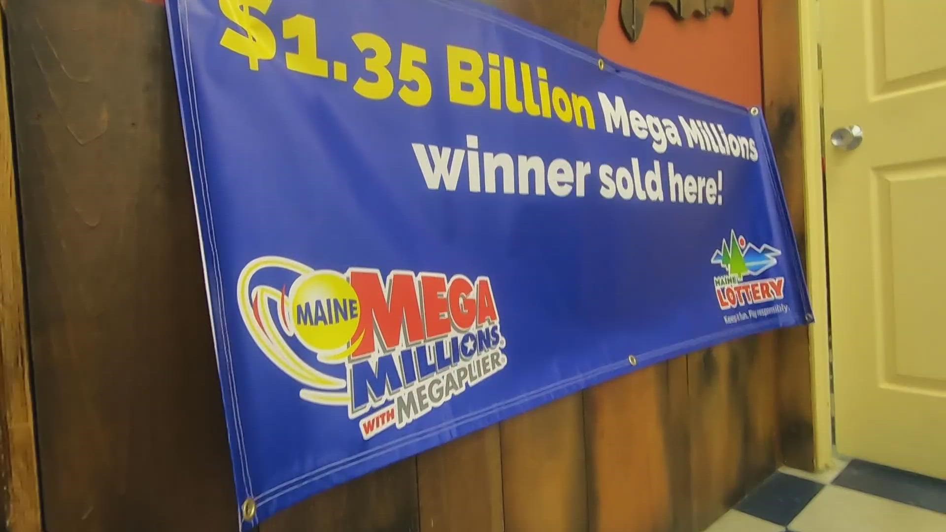 On Wednesday, a $50K check was awarded to the owner and staff of the Maine gas station that sold last month's winning $1.35B Mega Millions Jackpot ticket.
