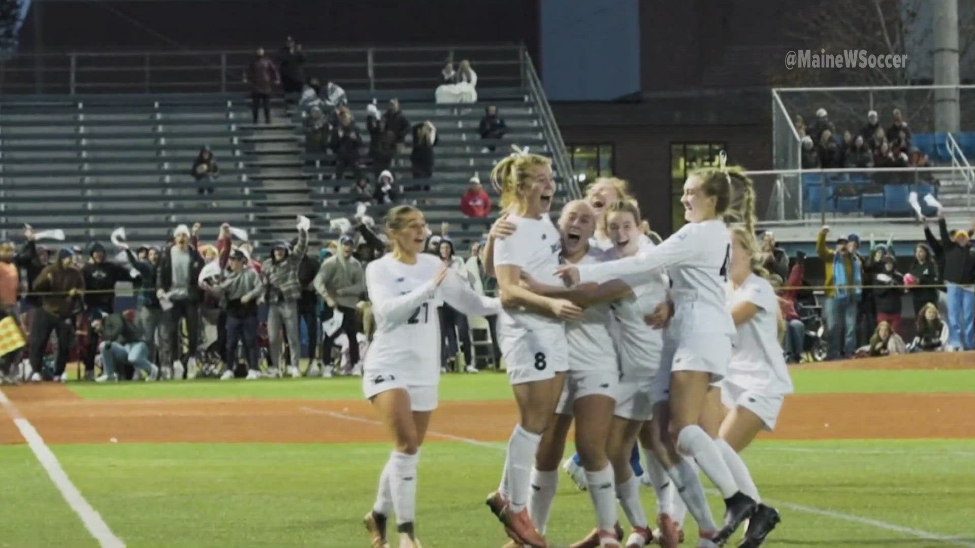 The goal from Lara Kirkby gave Maine its first ever America East championship in women's soccer in a game against UMass-Lowell.