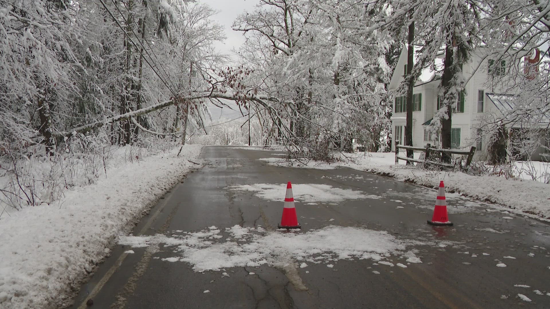 Thousands in the Pine Tree State remained in the dark Monday evening after a blanket of heavy snow fell over multiple regions and knocked out power.