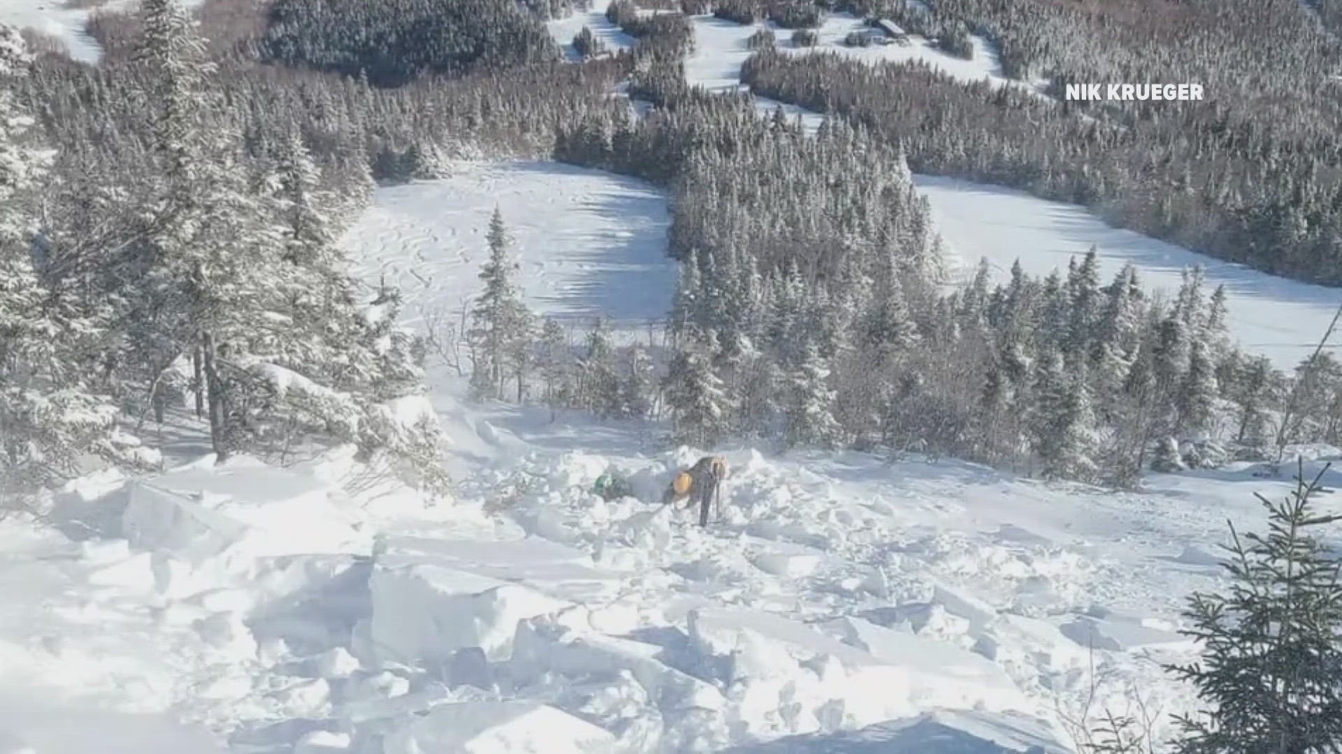 A skier who witnessed it unfold said he worked his way down the mountain and started digging the man out as fast as possible.