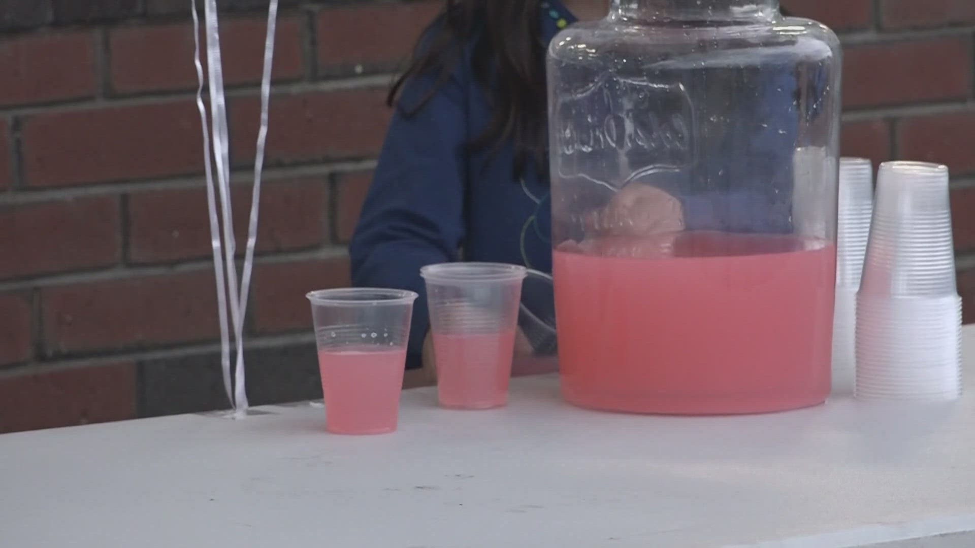 One hundred percent of the proceeds from Ava's pink lemonade stand are going to the family of Maxx Hathaway.